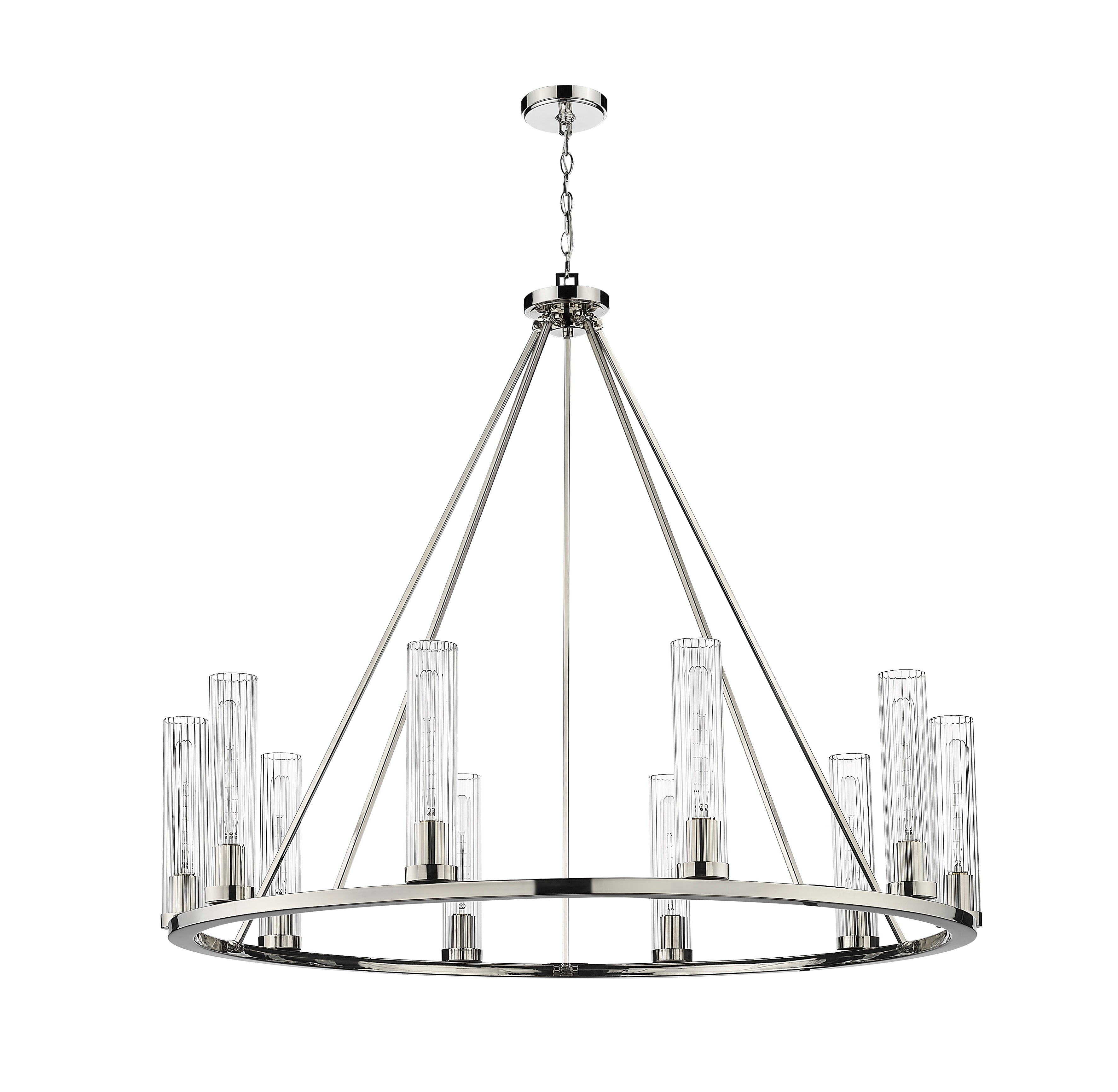 Beau 10 Light Chandelier Polished Nickel