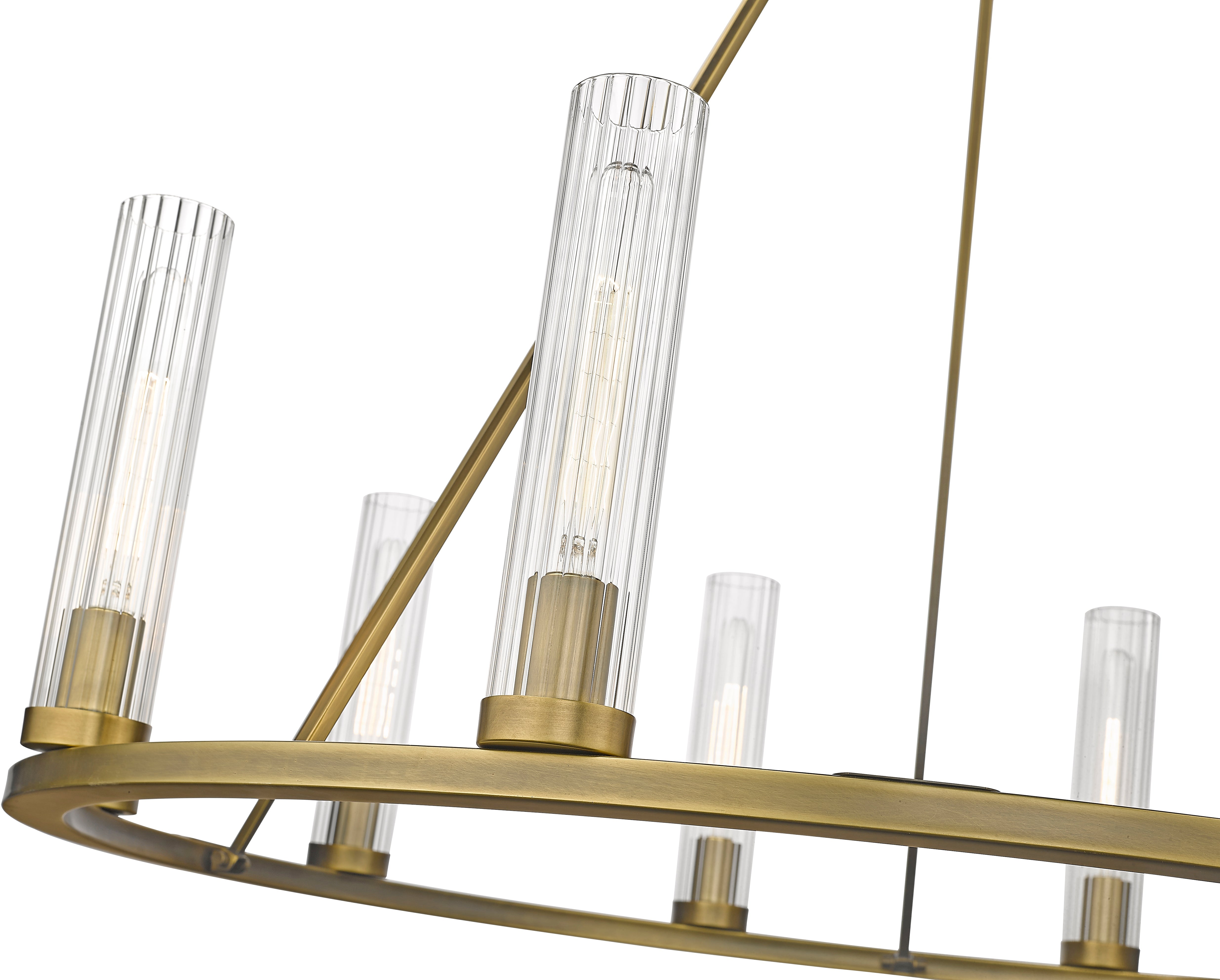 Beau 10 Light Chandelier Rubbed Brass