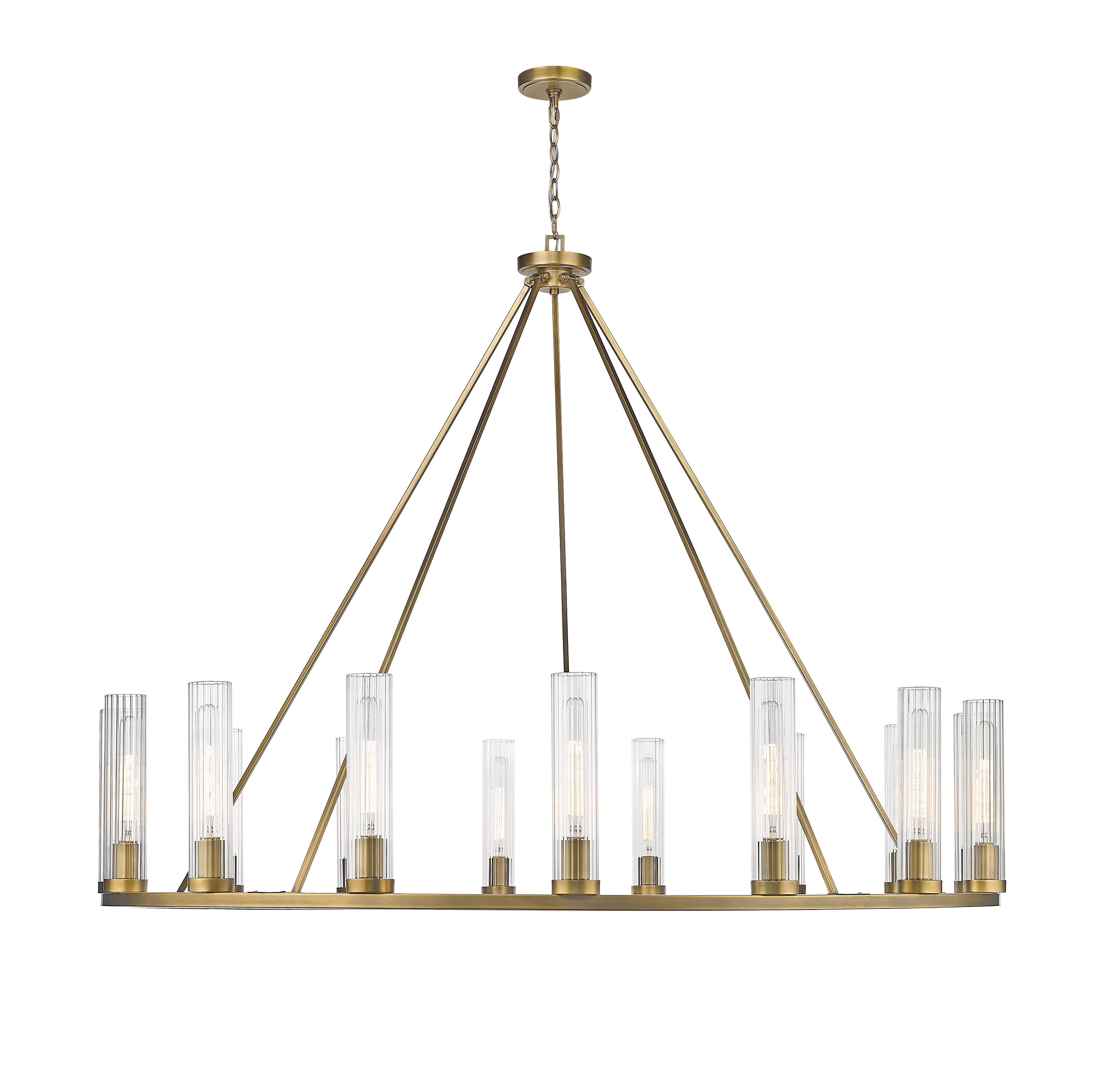 Beau 15 Light Chandelier Rubbed Brass