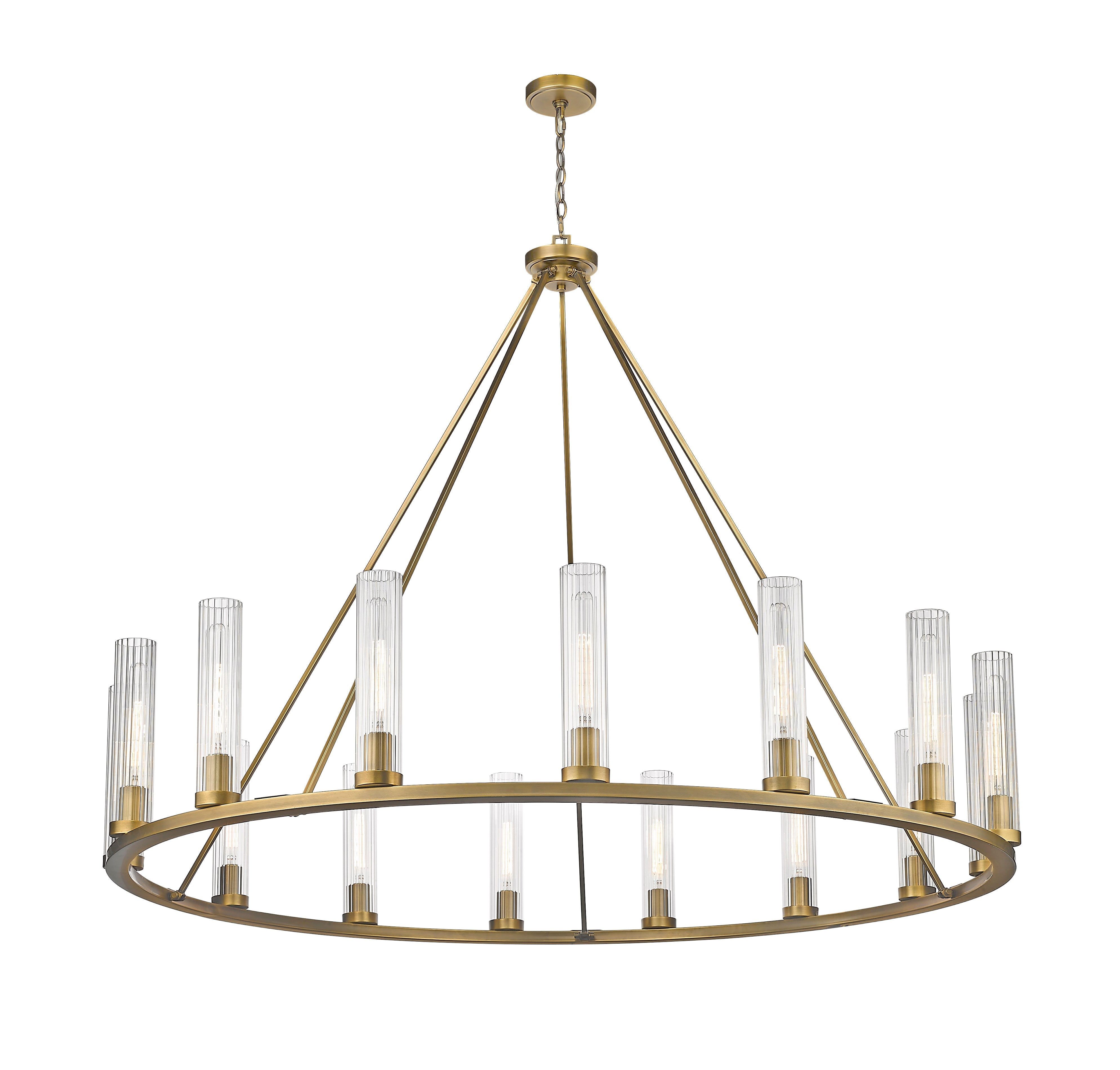 Beau 15 Light Chandelier Rubbed Brass