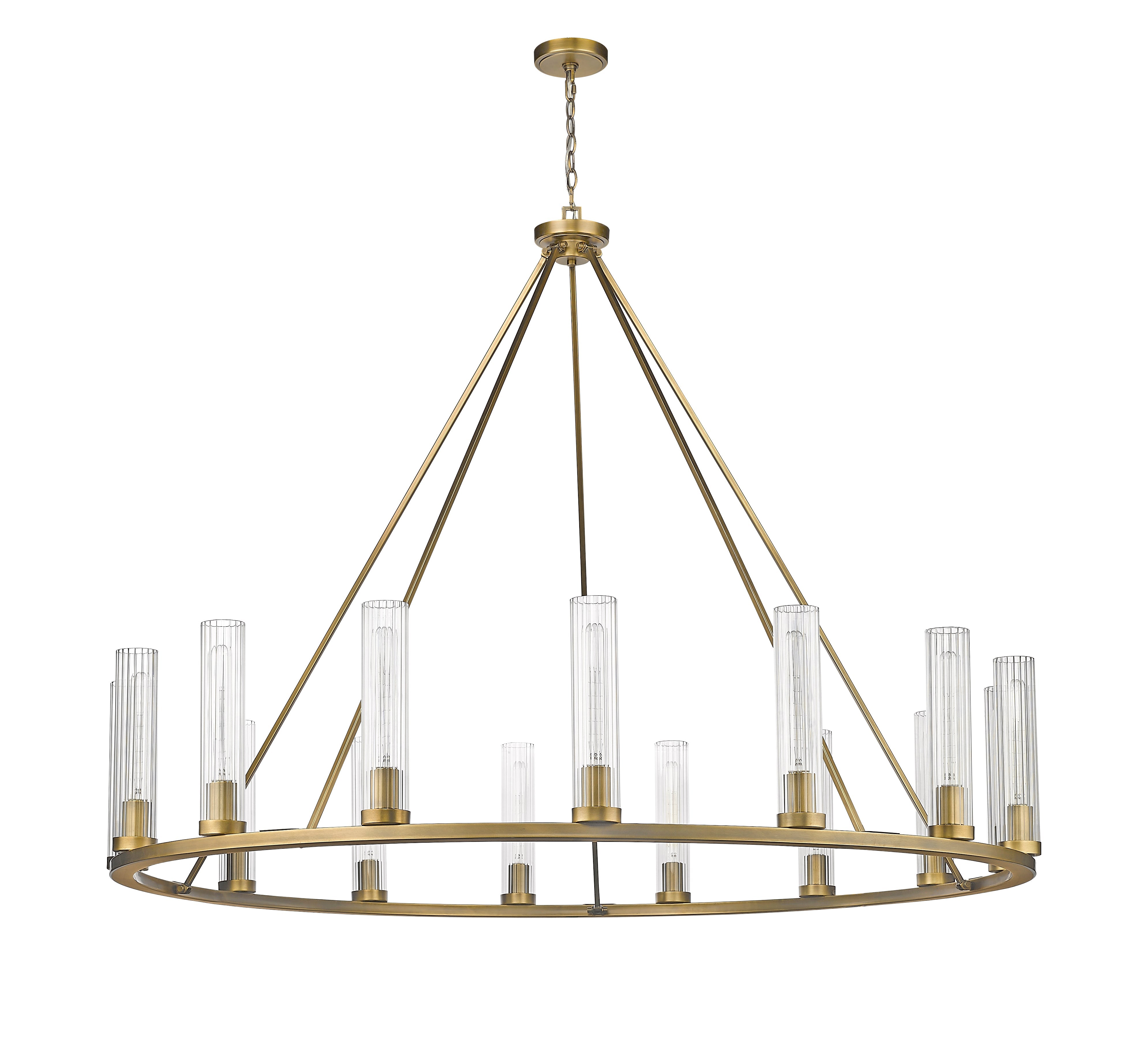Beau 15 Light Chandelier Rubbed Brass