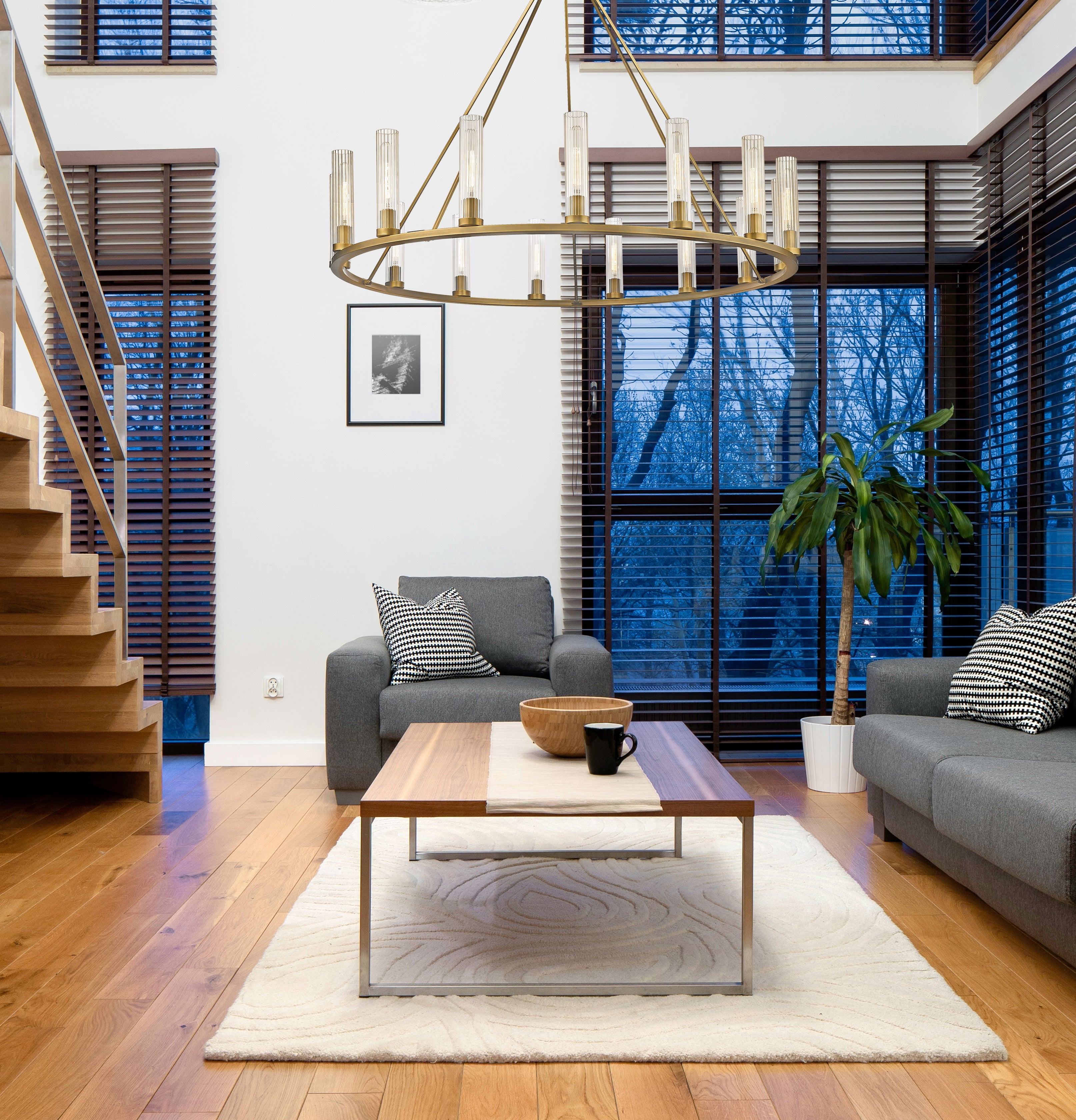 Beau 15 Light Chandelier Rubbed Brass