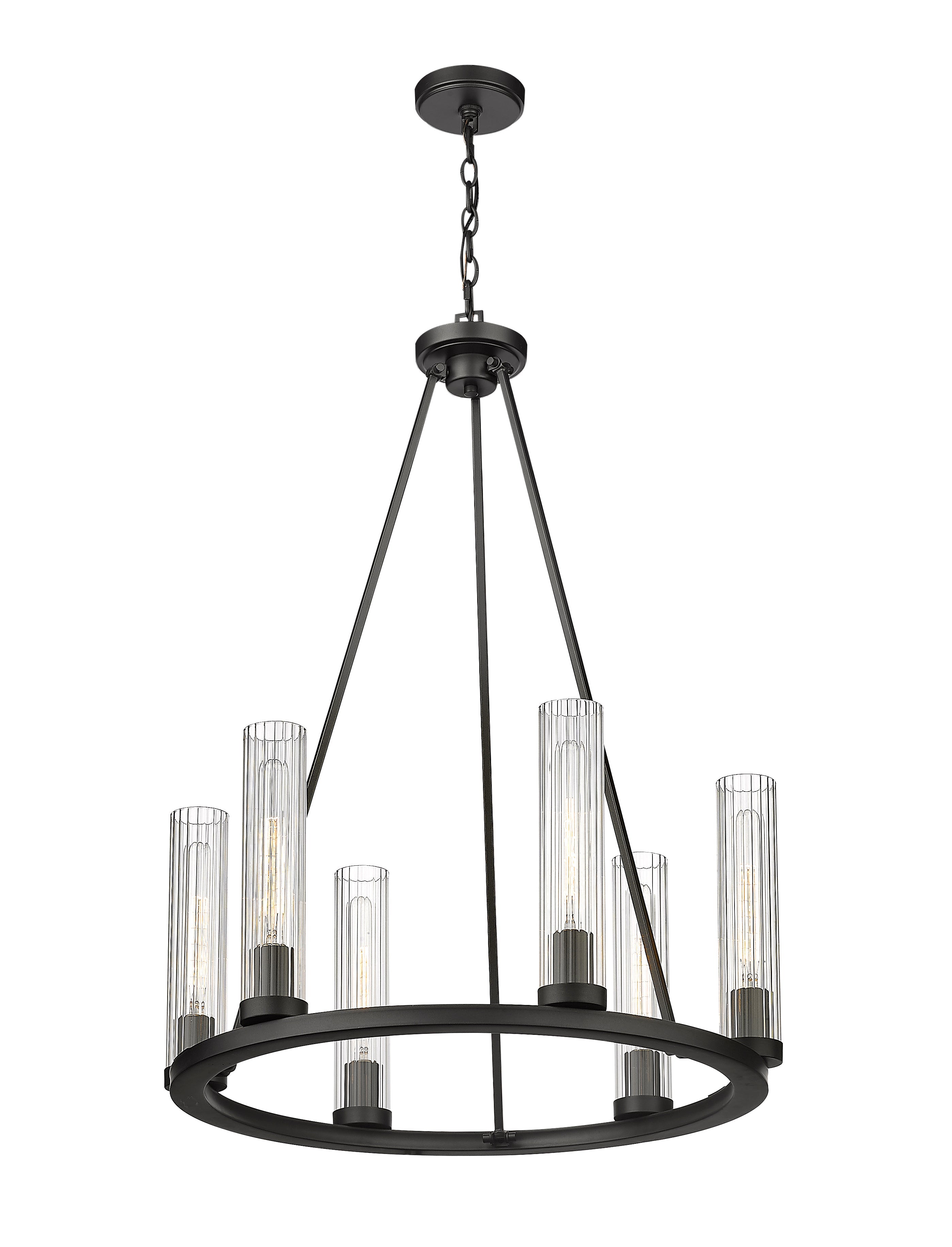 Beau 6 Light Chandelier Bronze