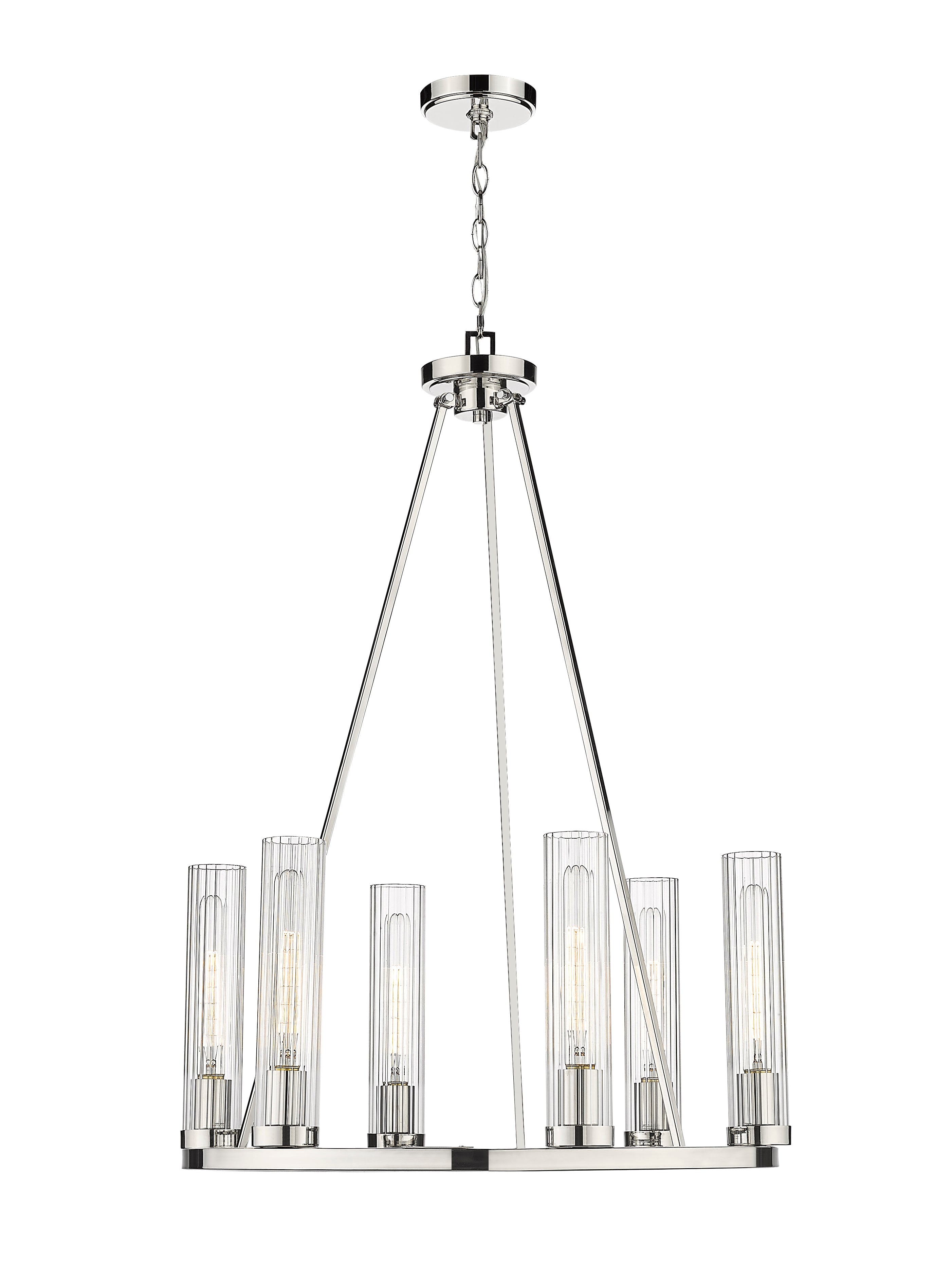 Beau 6 Light Chandelier Polished Nickel