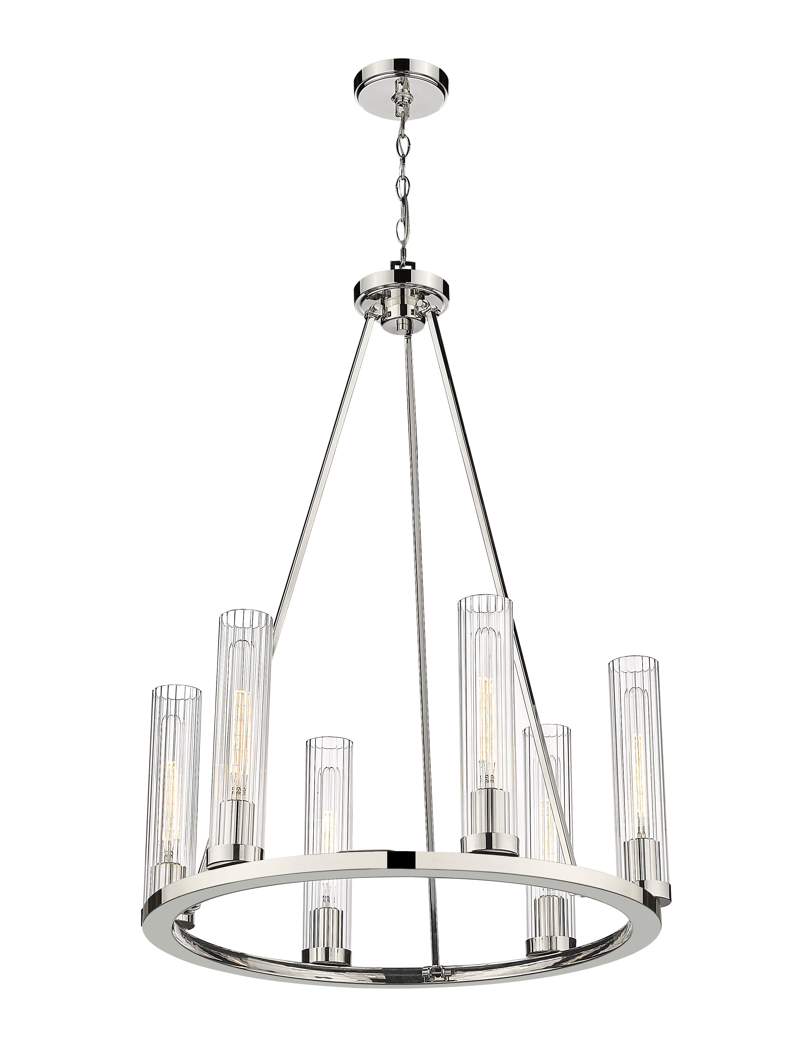 Beau 6 Light Chandelier Polished Nickel