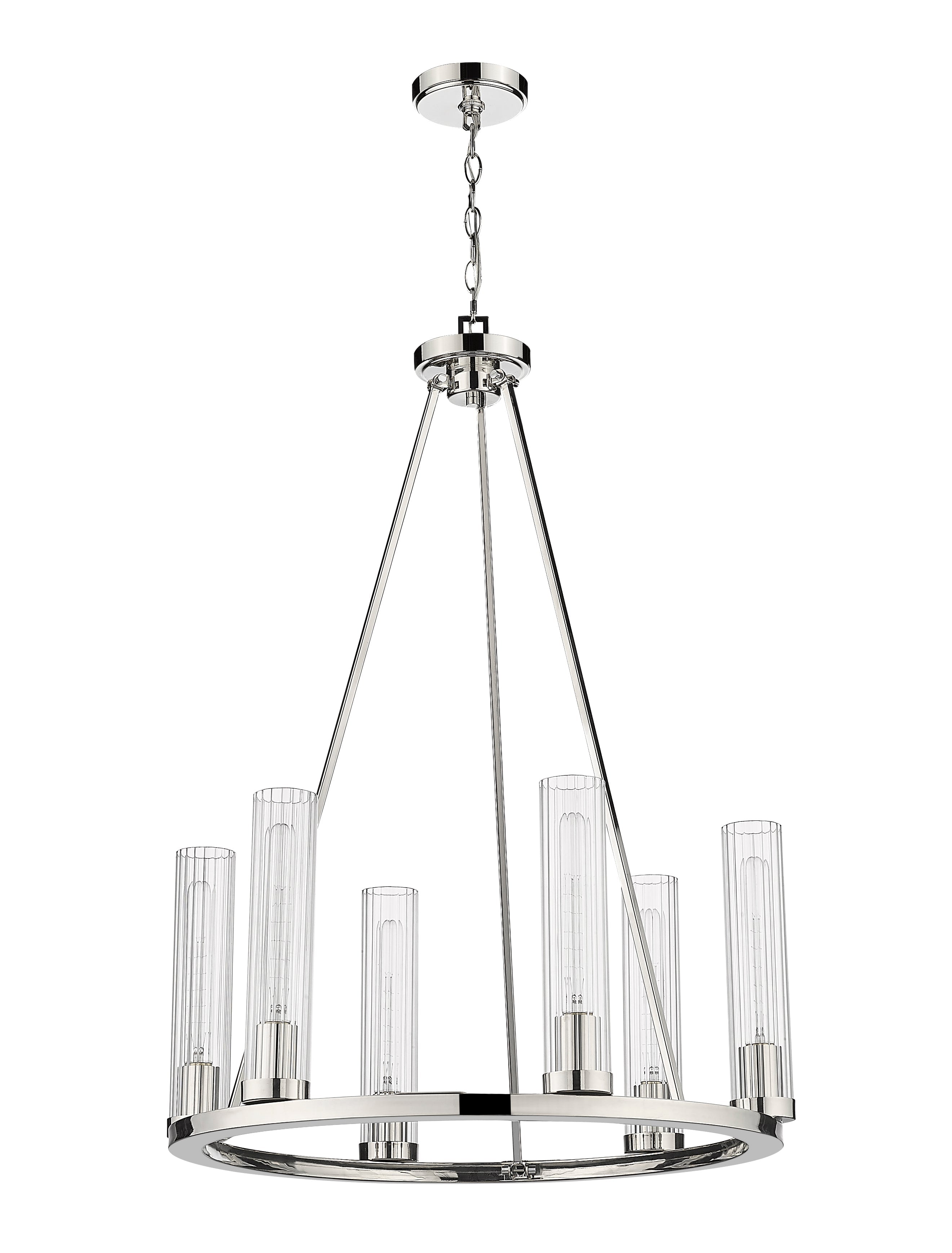 Beau 6 Light Chandelier Polished Nickel
