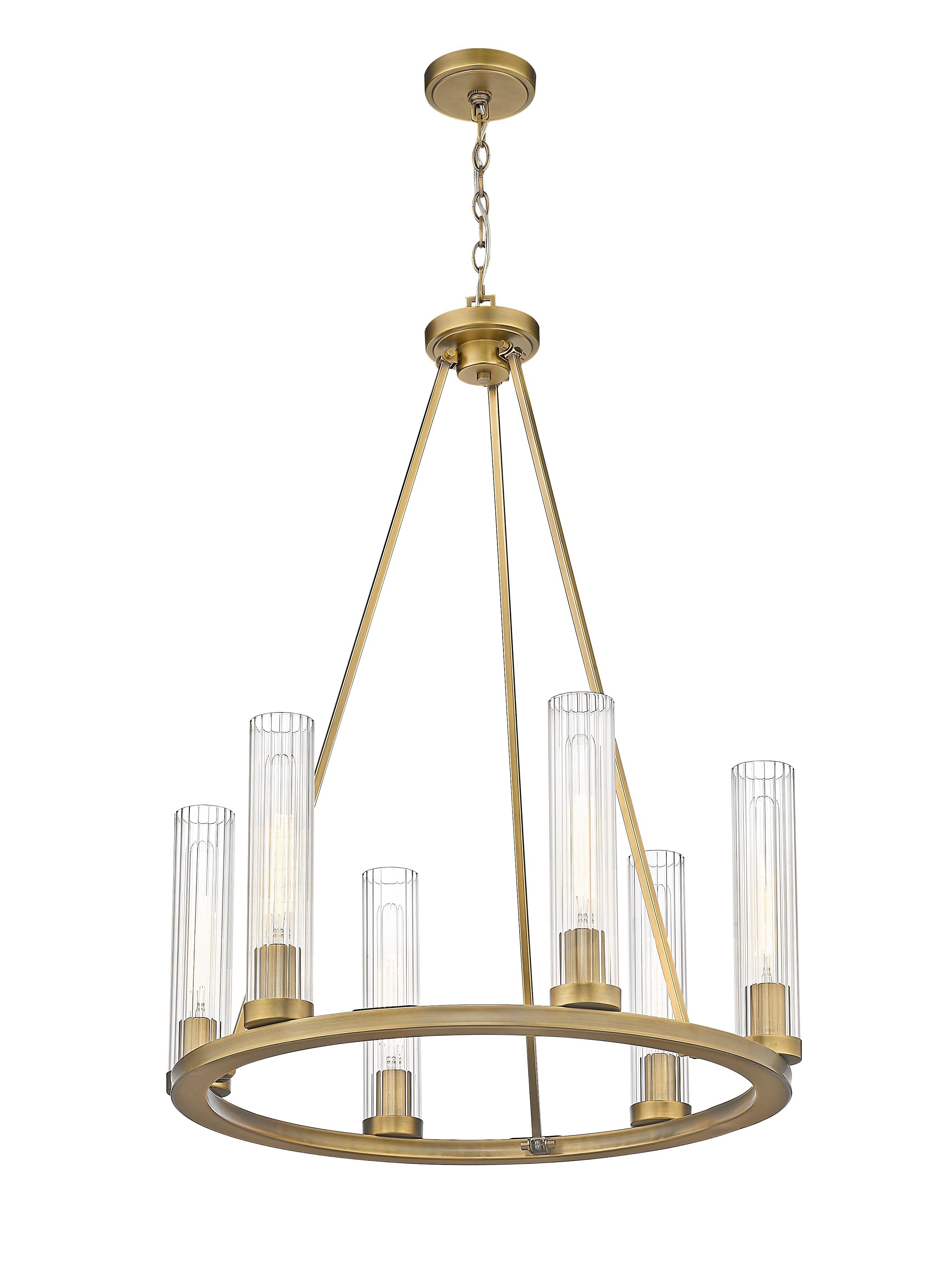 Beau 6 Light Chandelier Rubbed Brass