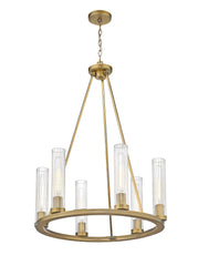 Beau 6 Light Chandelier Rubbed Brass
