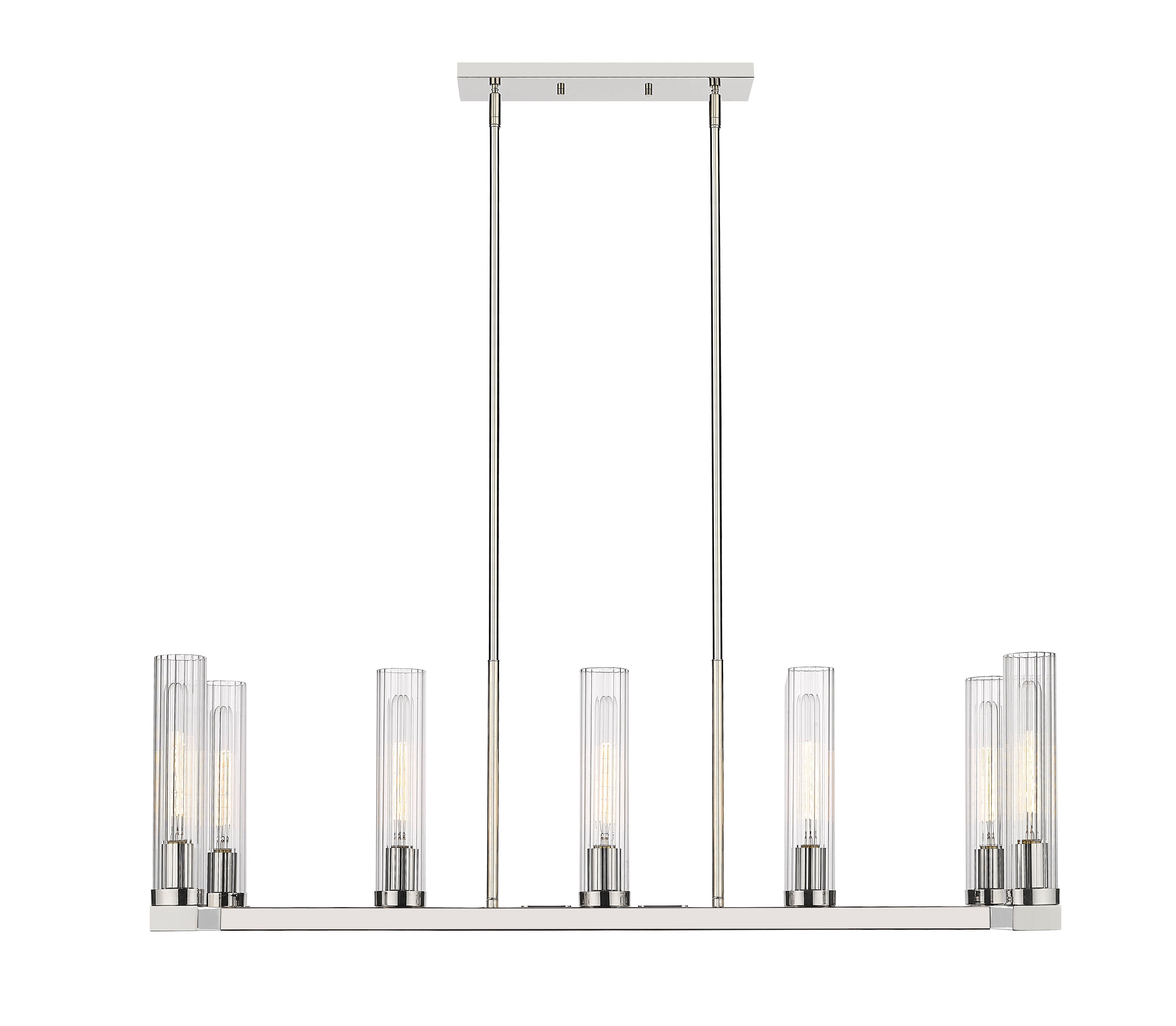 Beau 7 Light Linear Chandelier Polished Nickel