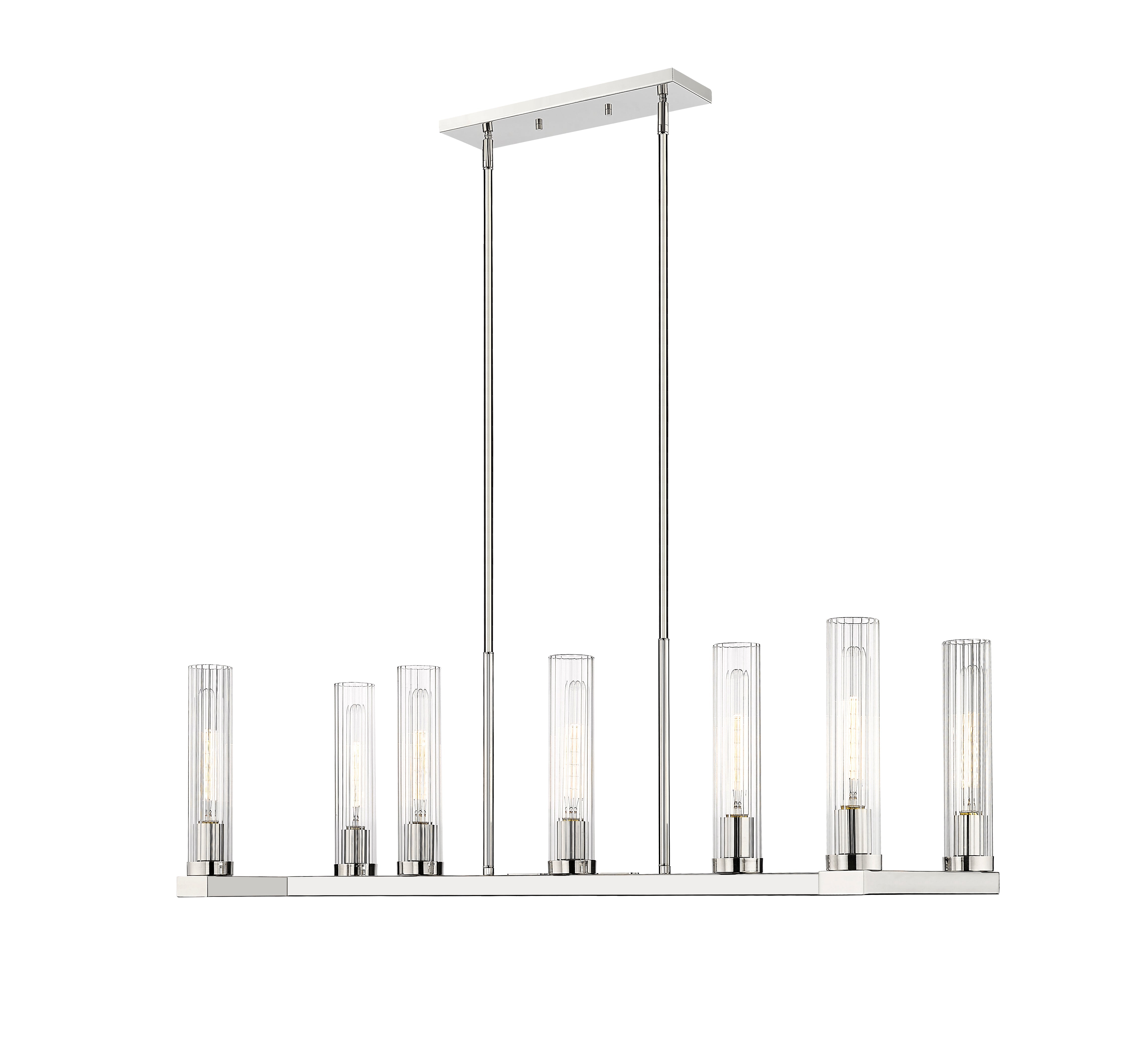 Beau 7 Light Linear Chandelier Polished Nickel