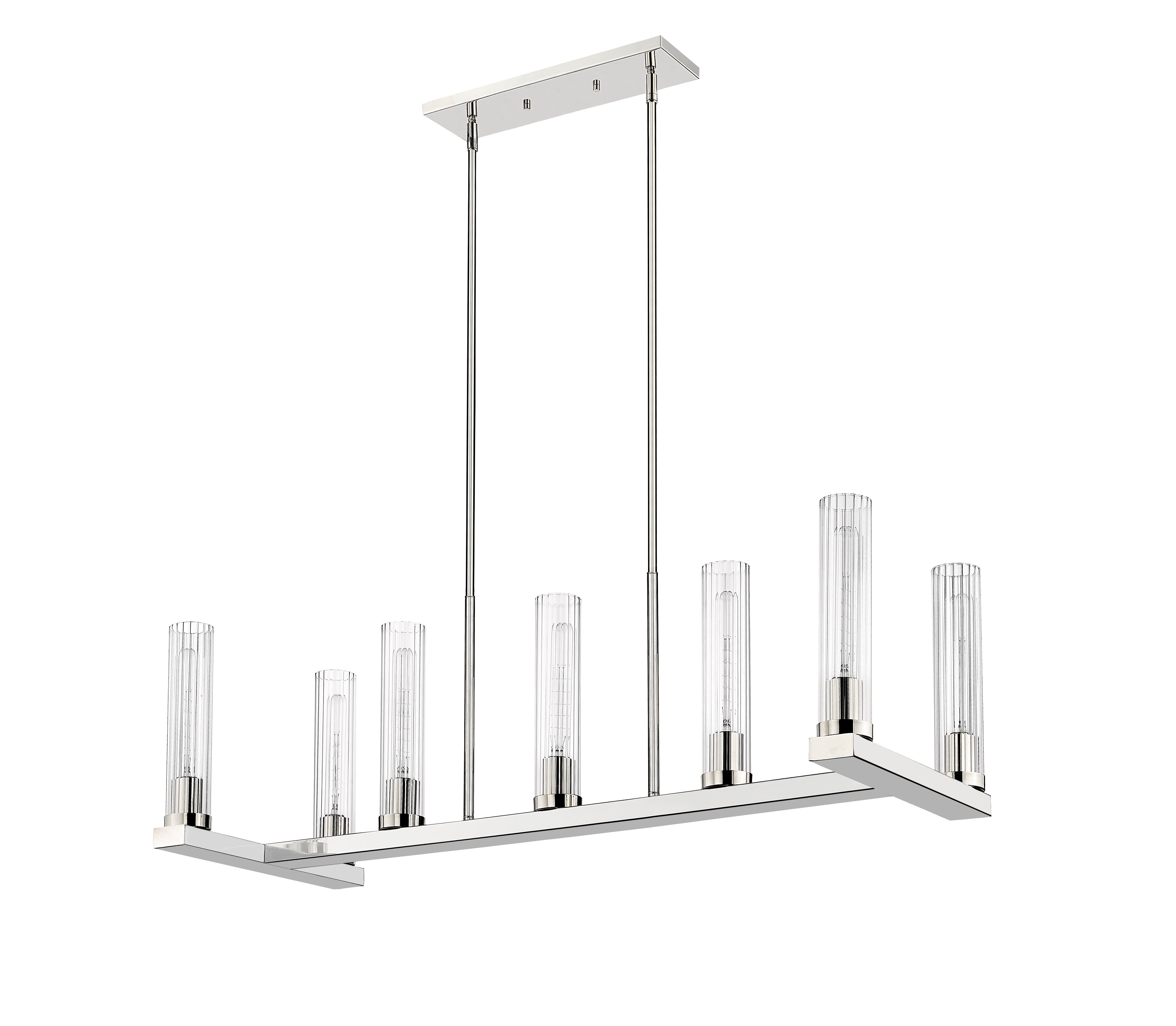 Beau 7 Light Linear Chandelier Polished Nickel