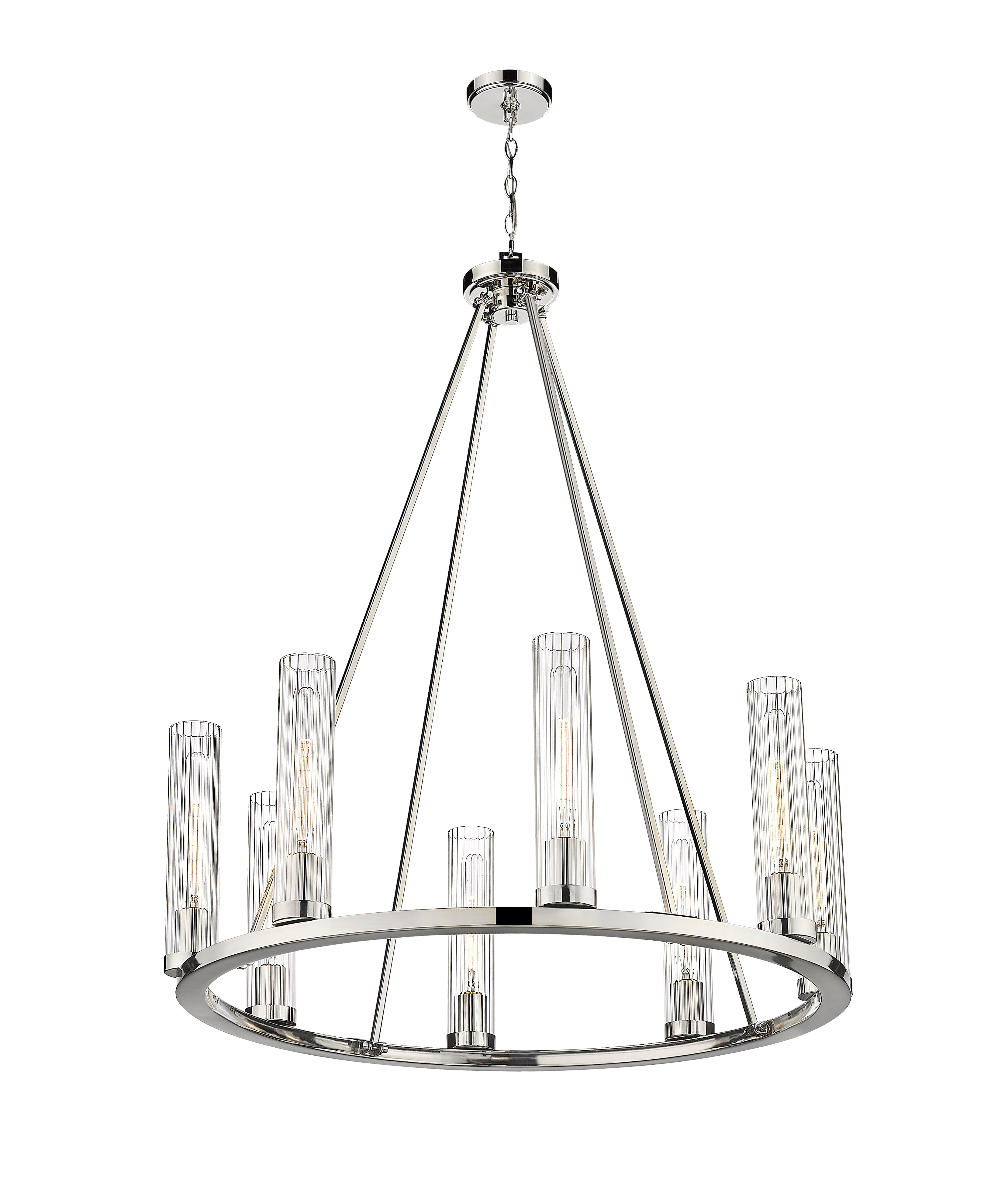 Beau 8 Light Chandelier Polished Nickel