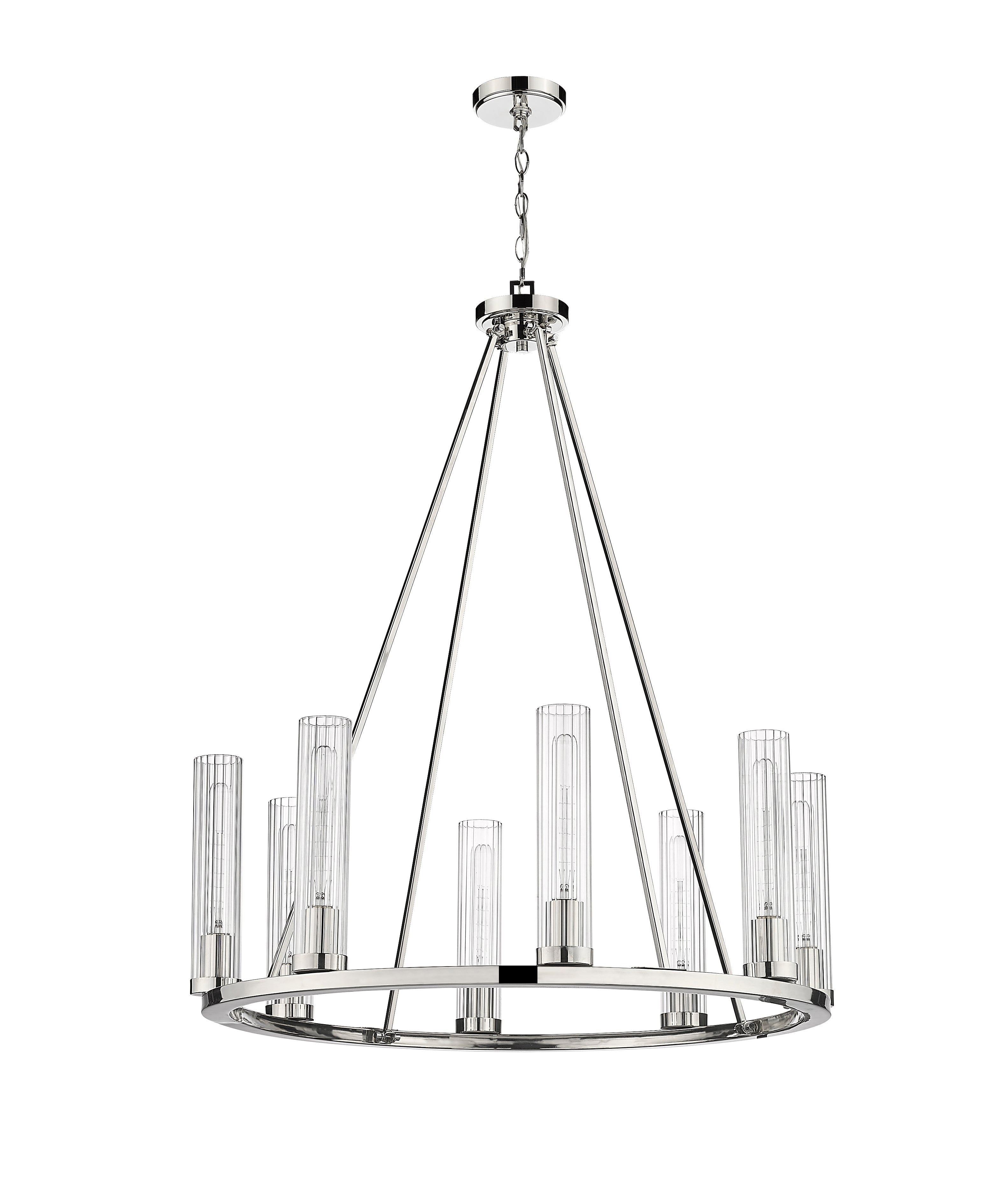 Beau 8 Light Chandelier Polished Nickel