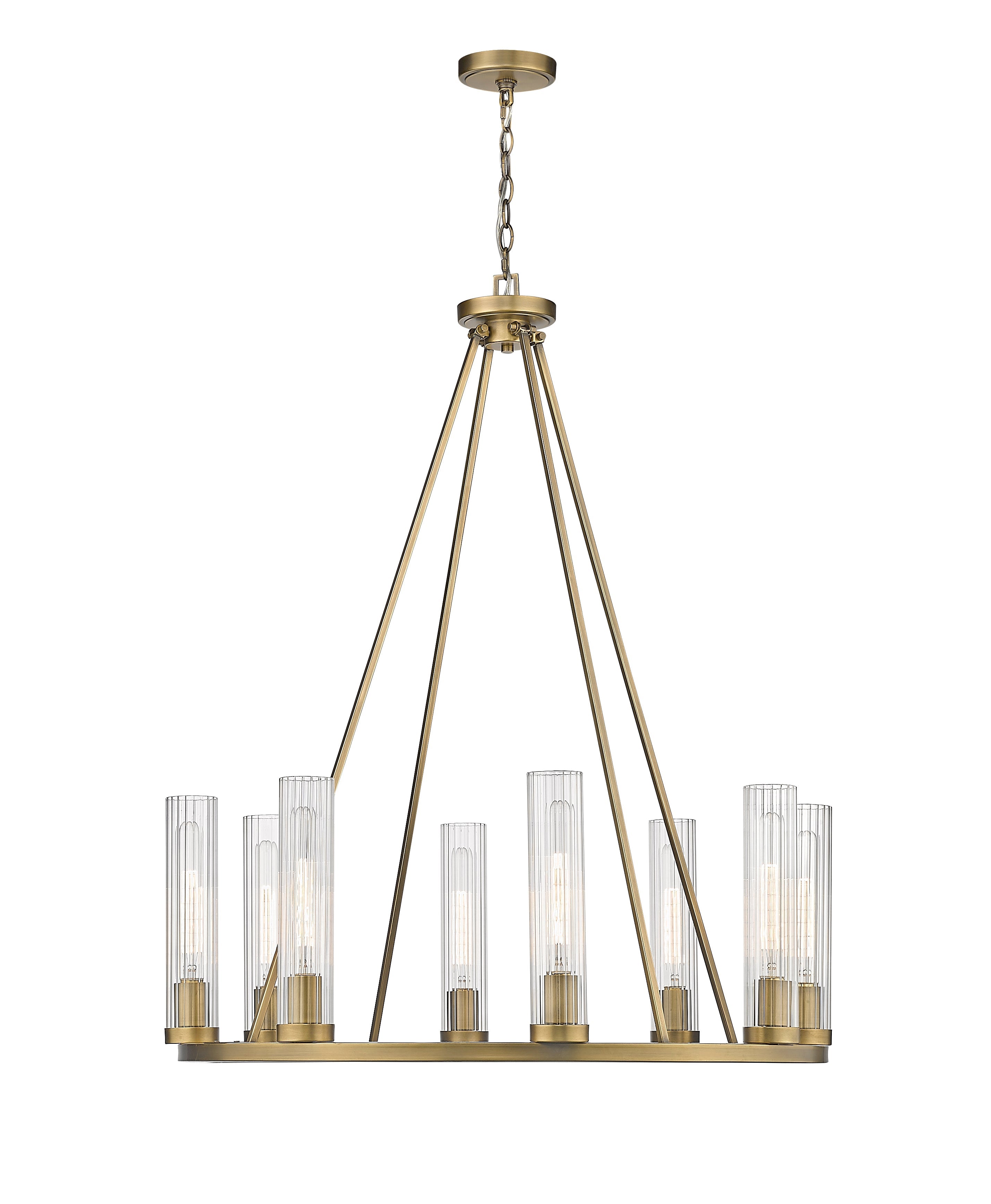 Beau 8 Light Chandelier Rubbed Brass