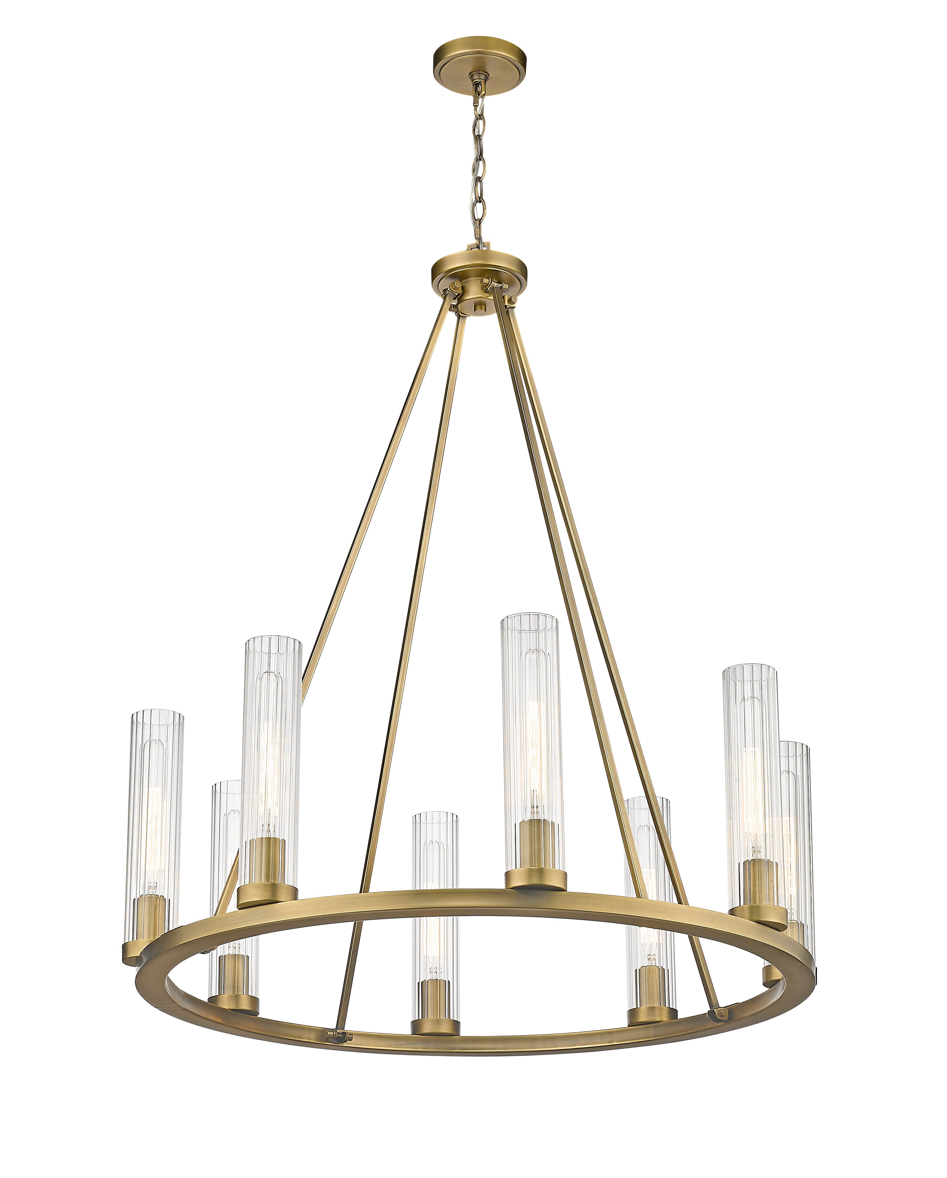 Beau 8 Light Chandelier Rubbed Brass
