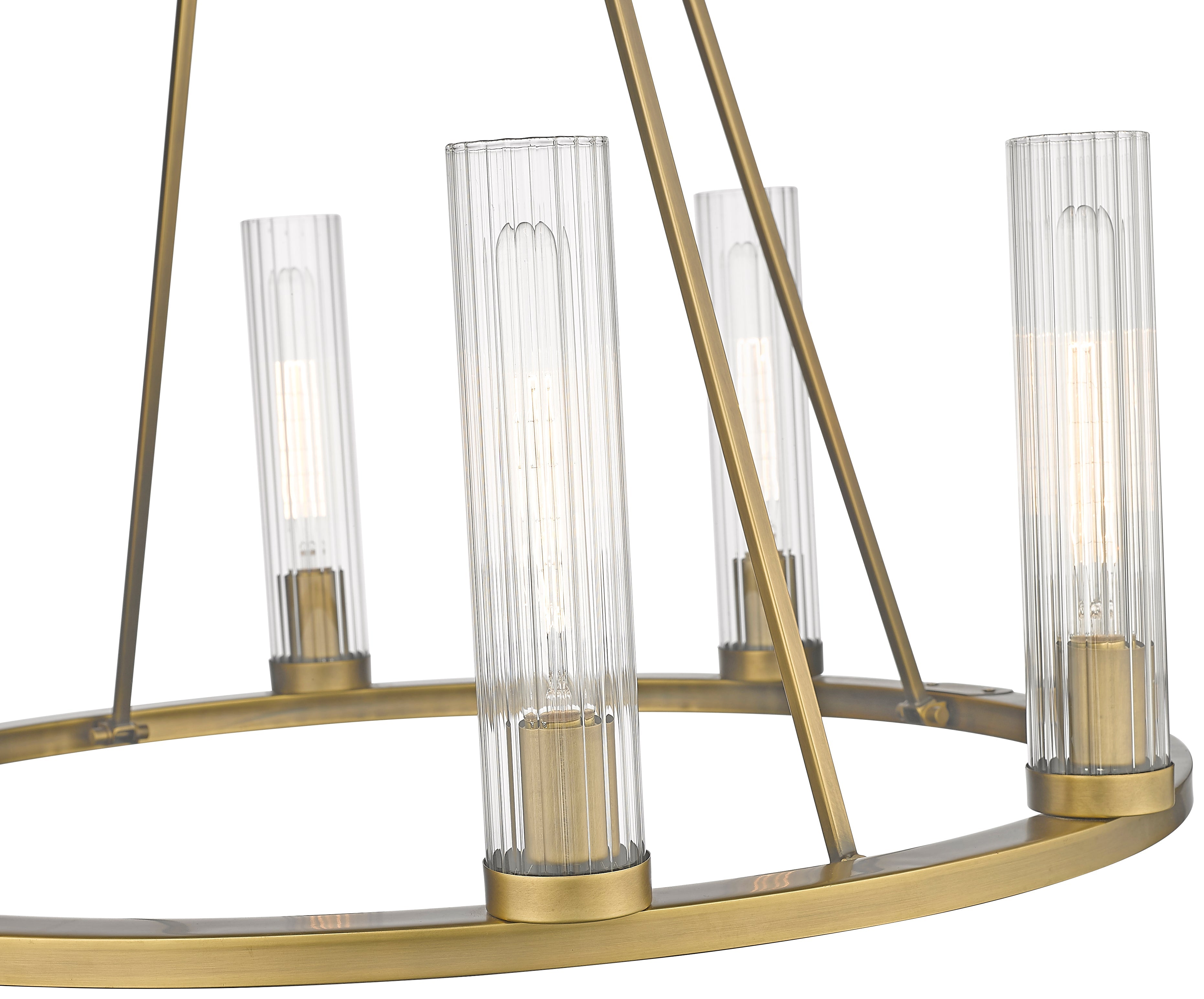 Beau 8 Light Chandelier Rubbed Brass
