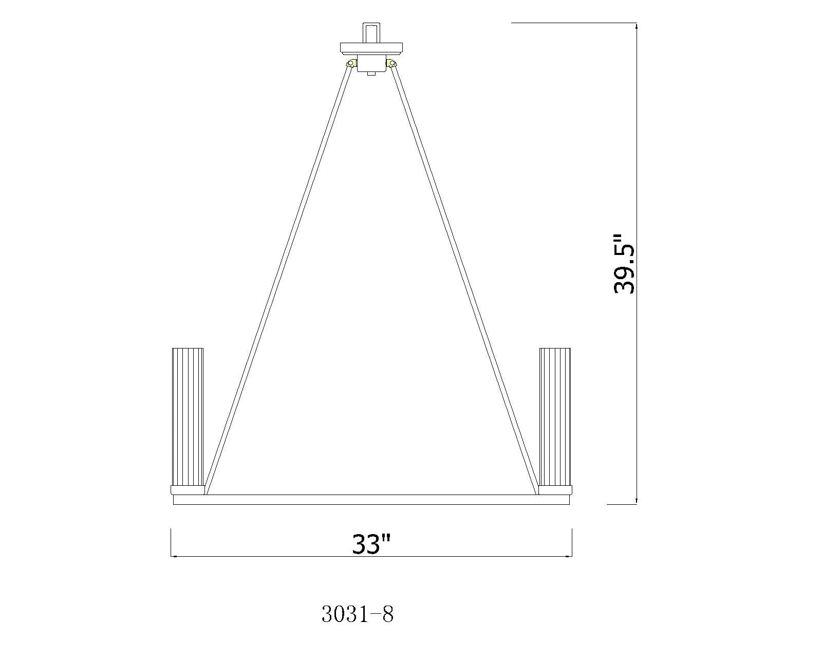 Beau 8 Light Chandelier Rubbed Brass