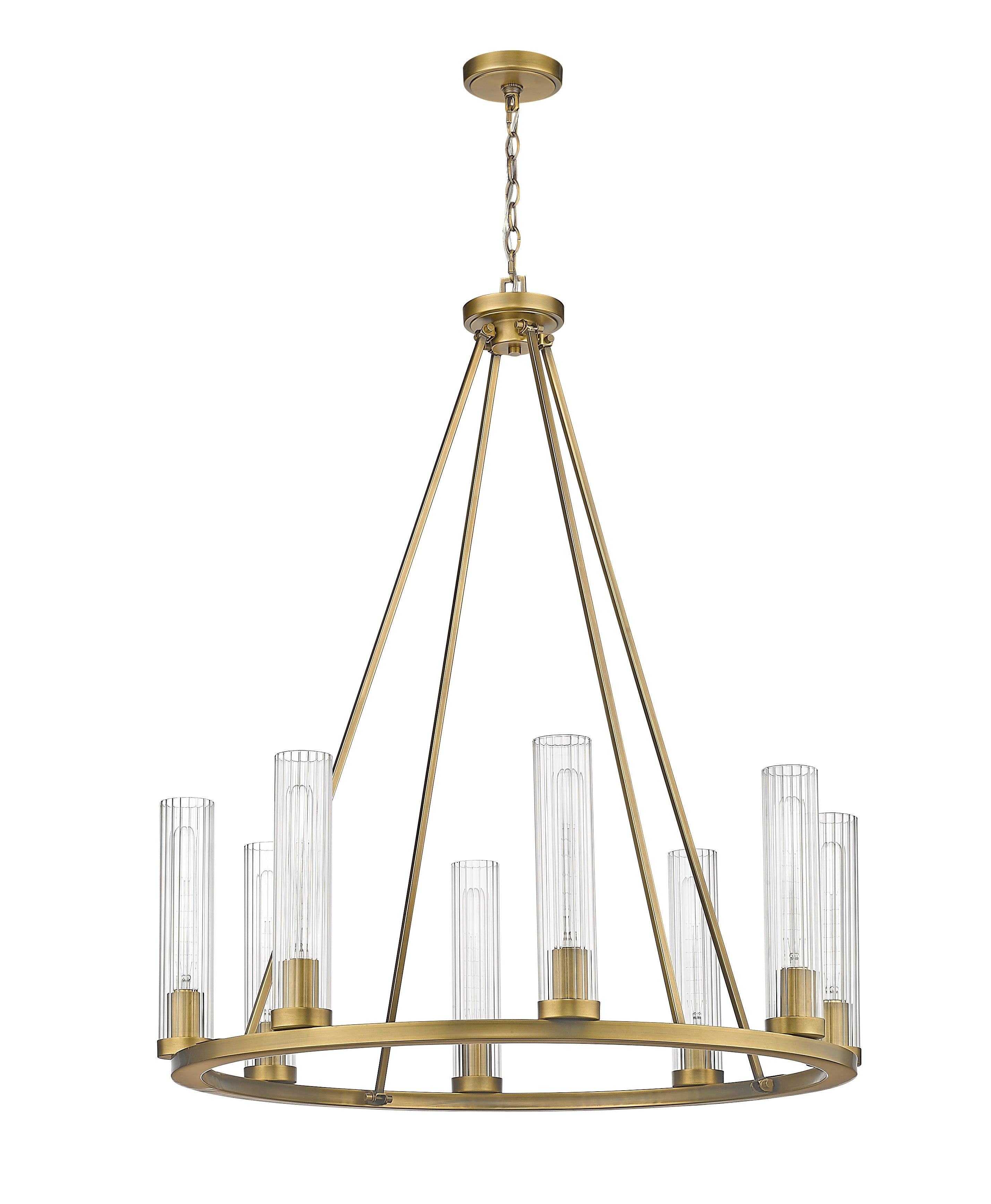 Beau 8 Light Chandelier Rubbed Brass