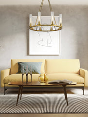 Beau 8 Light Chandelier Rubbed Brass