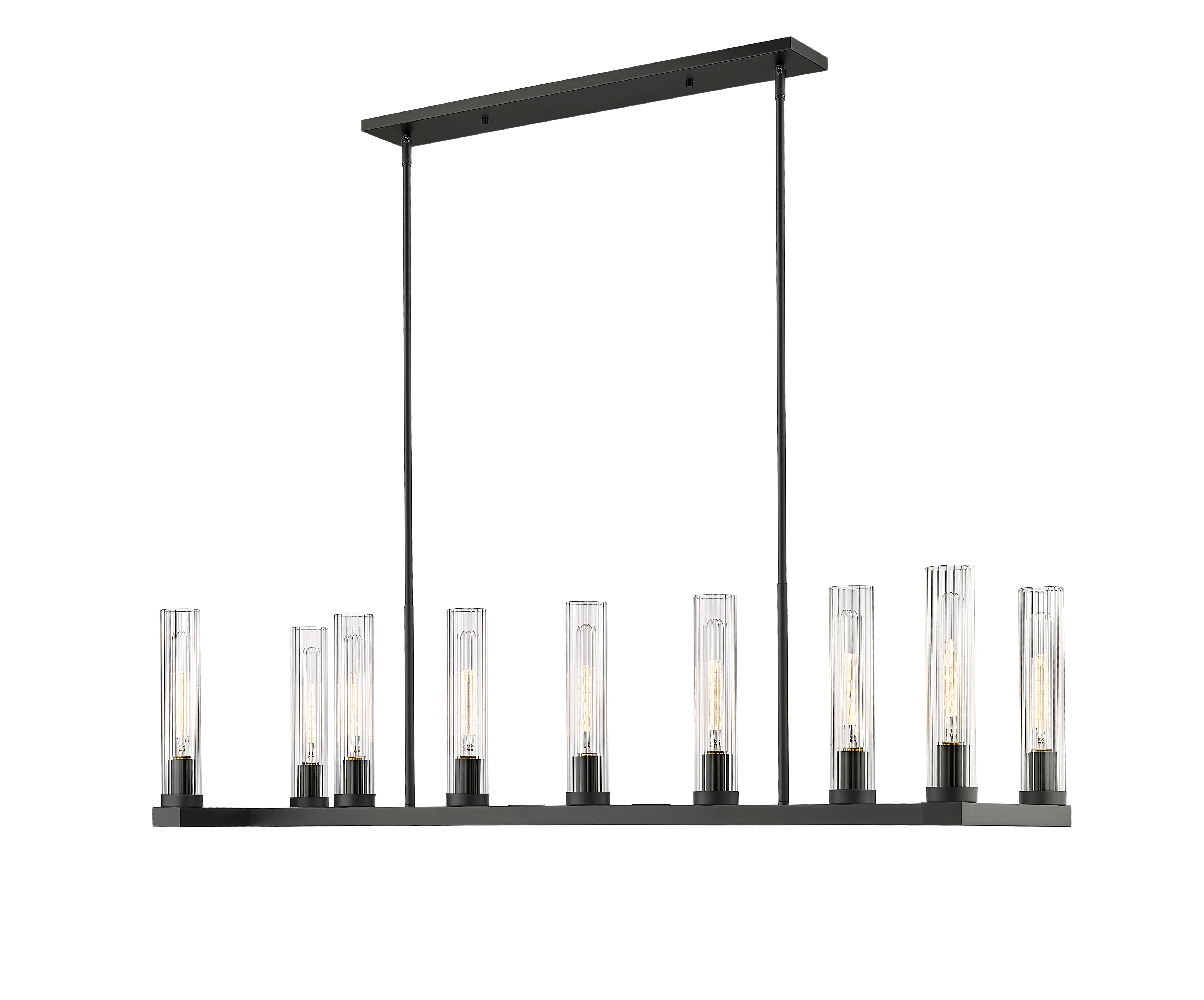 Beau 9 Light Linear Chandelier Bronze