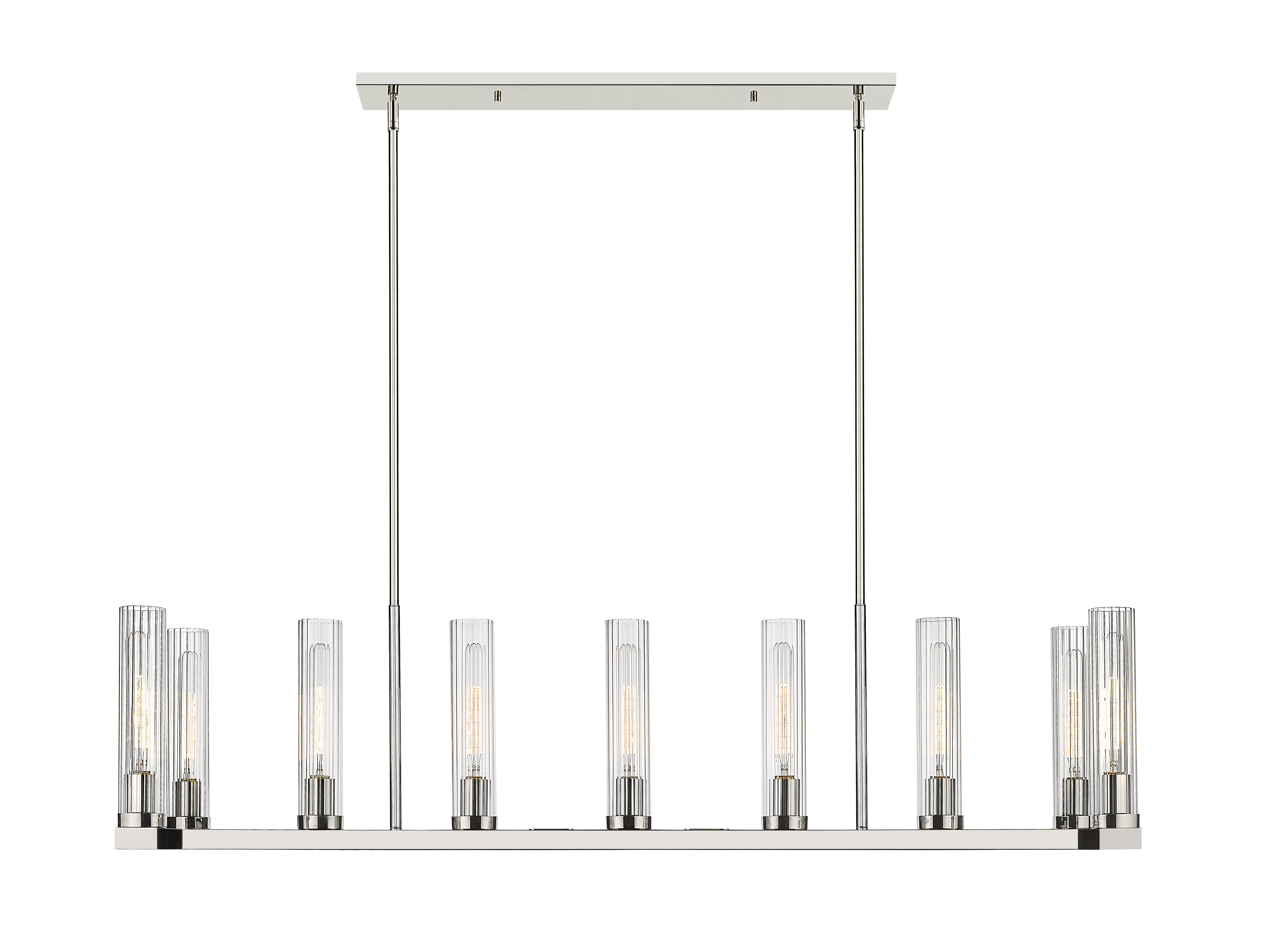 Beau 9 Light Linear Chandelier Polished Nickel