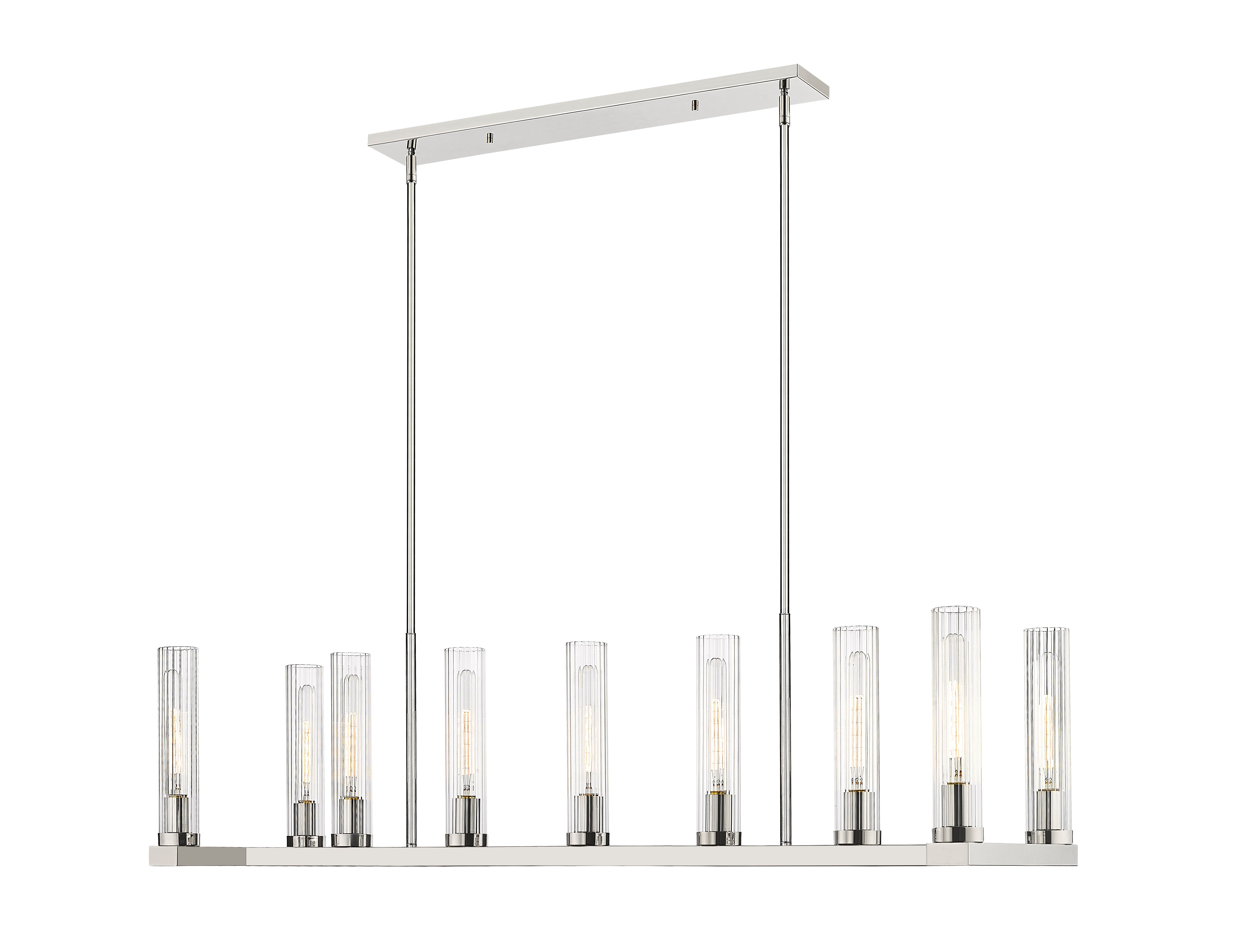 Beau 9 Light Linear Chandelier Polished Nickel