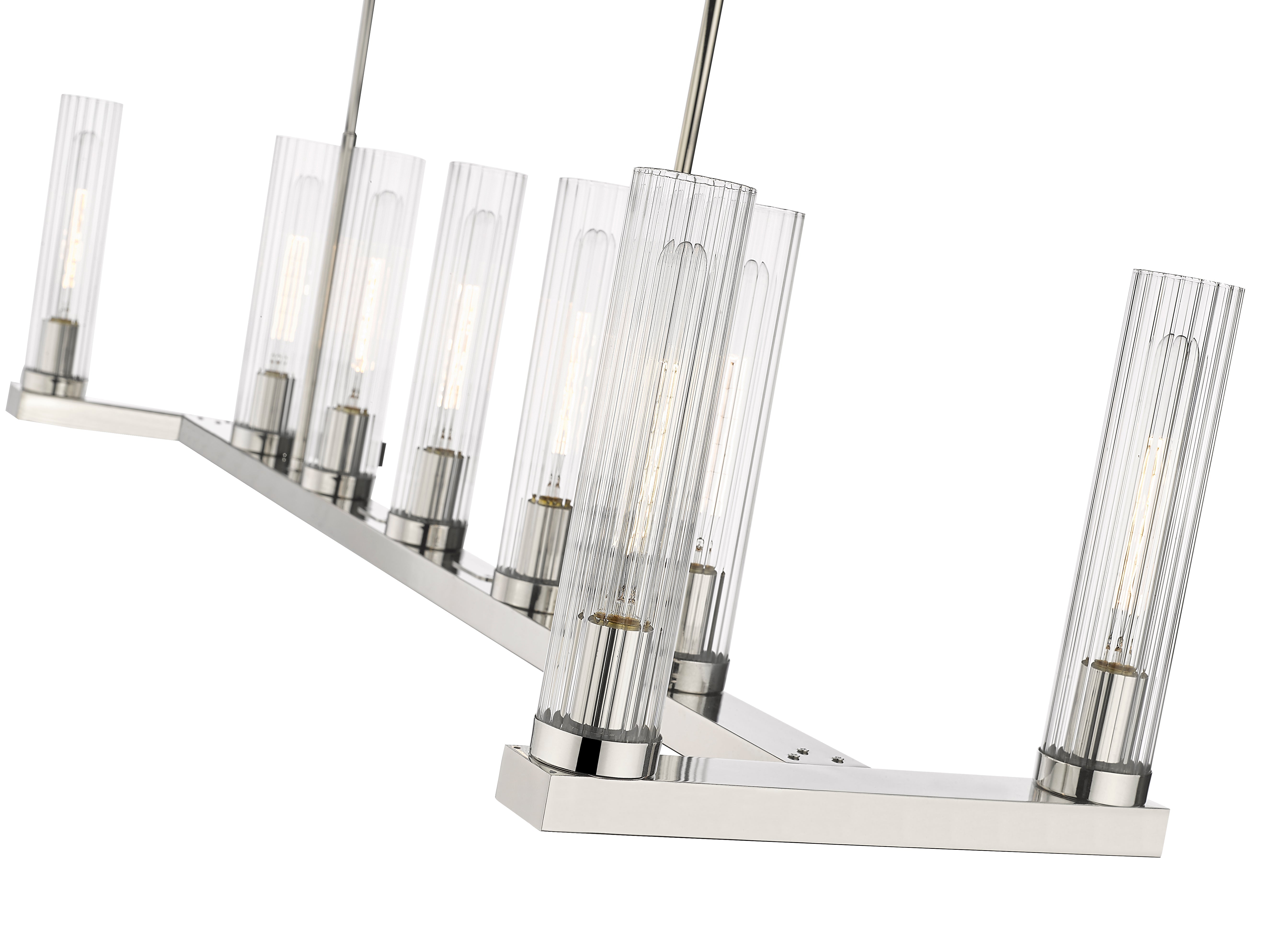Beau 9 Light Linear Chandelier Polished Nickel