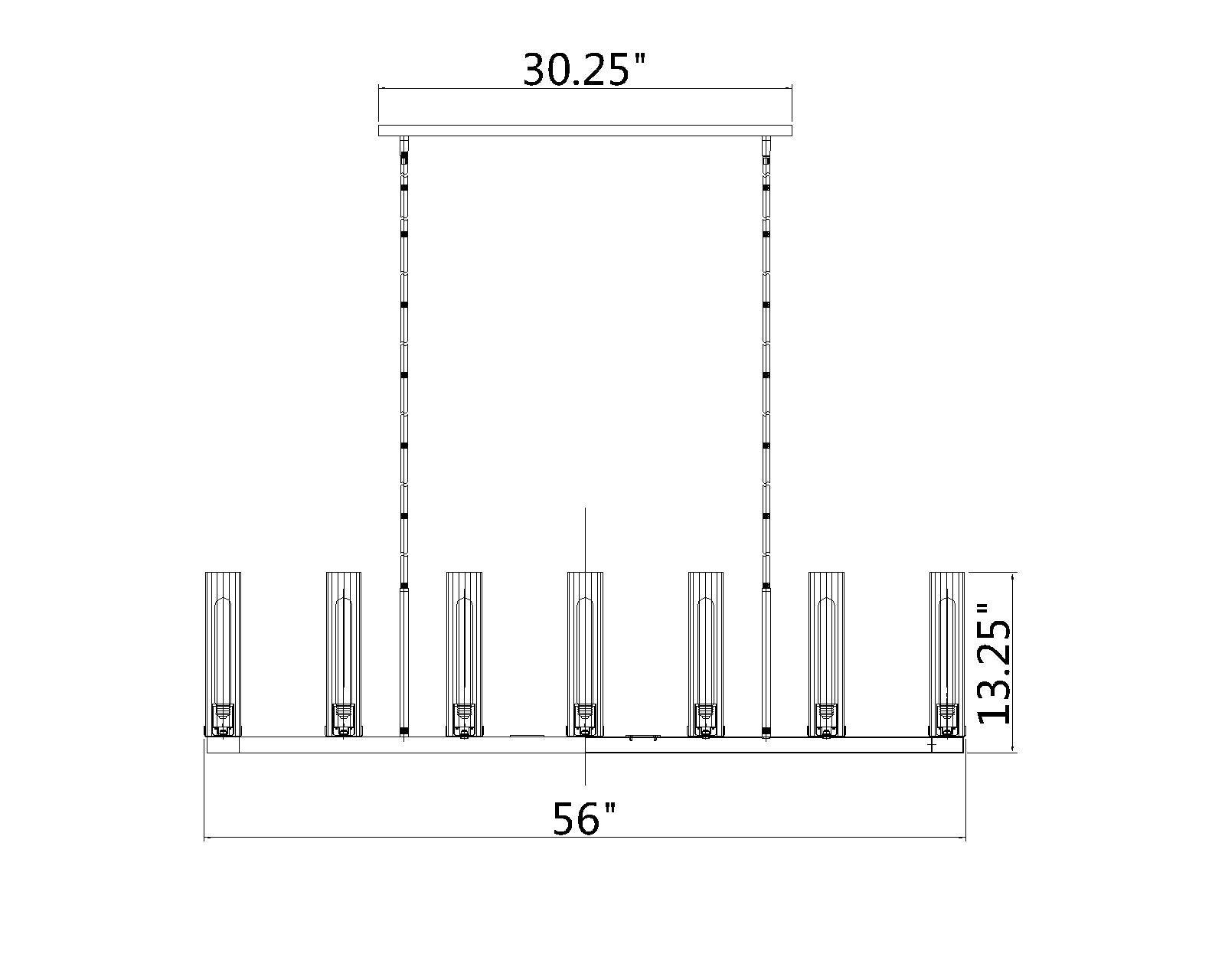 Beau 9 Light Linear Chandelier Polished Nickel