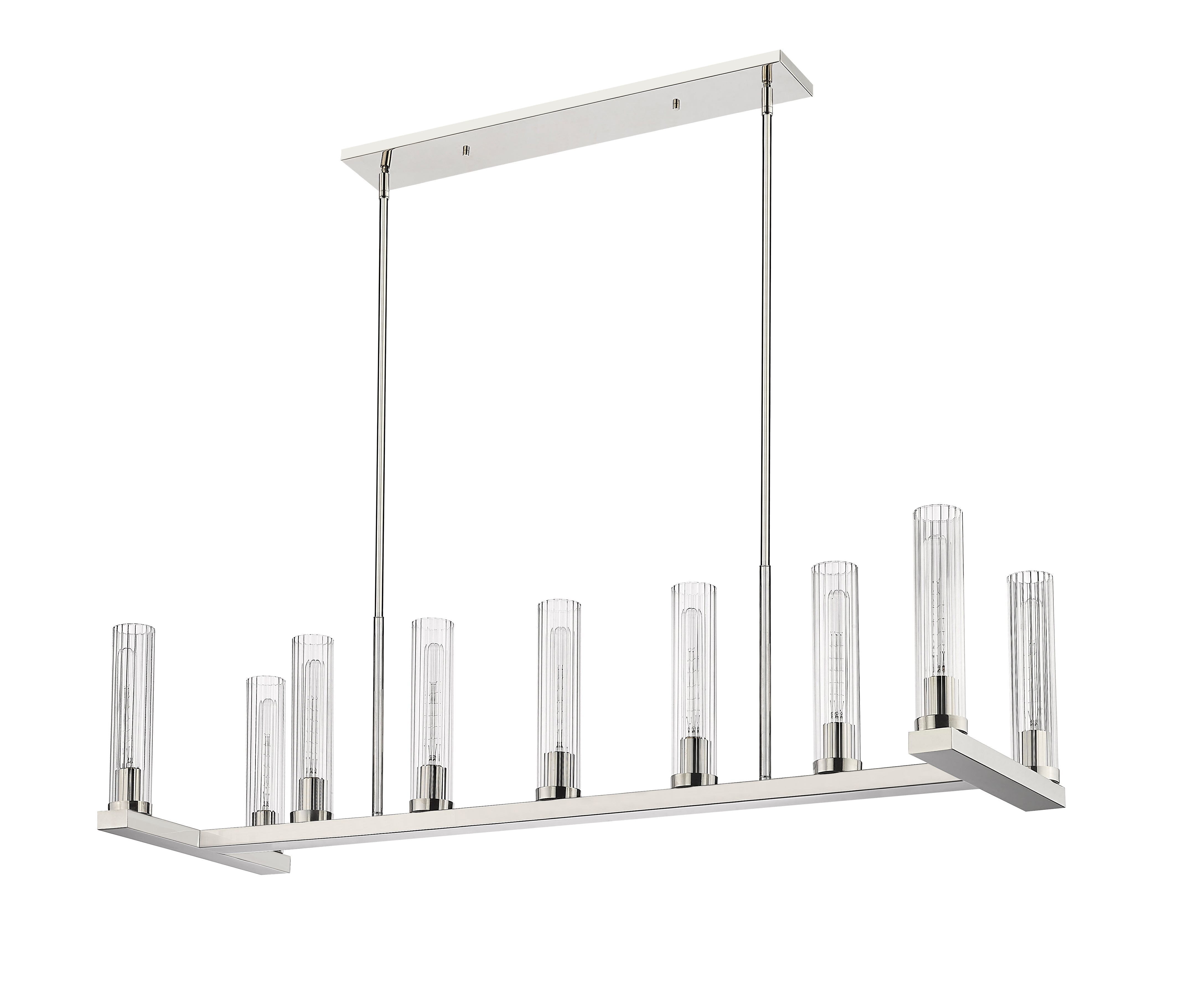Beau 9 Light Linear Chandelier Polished Nickel
