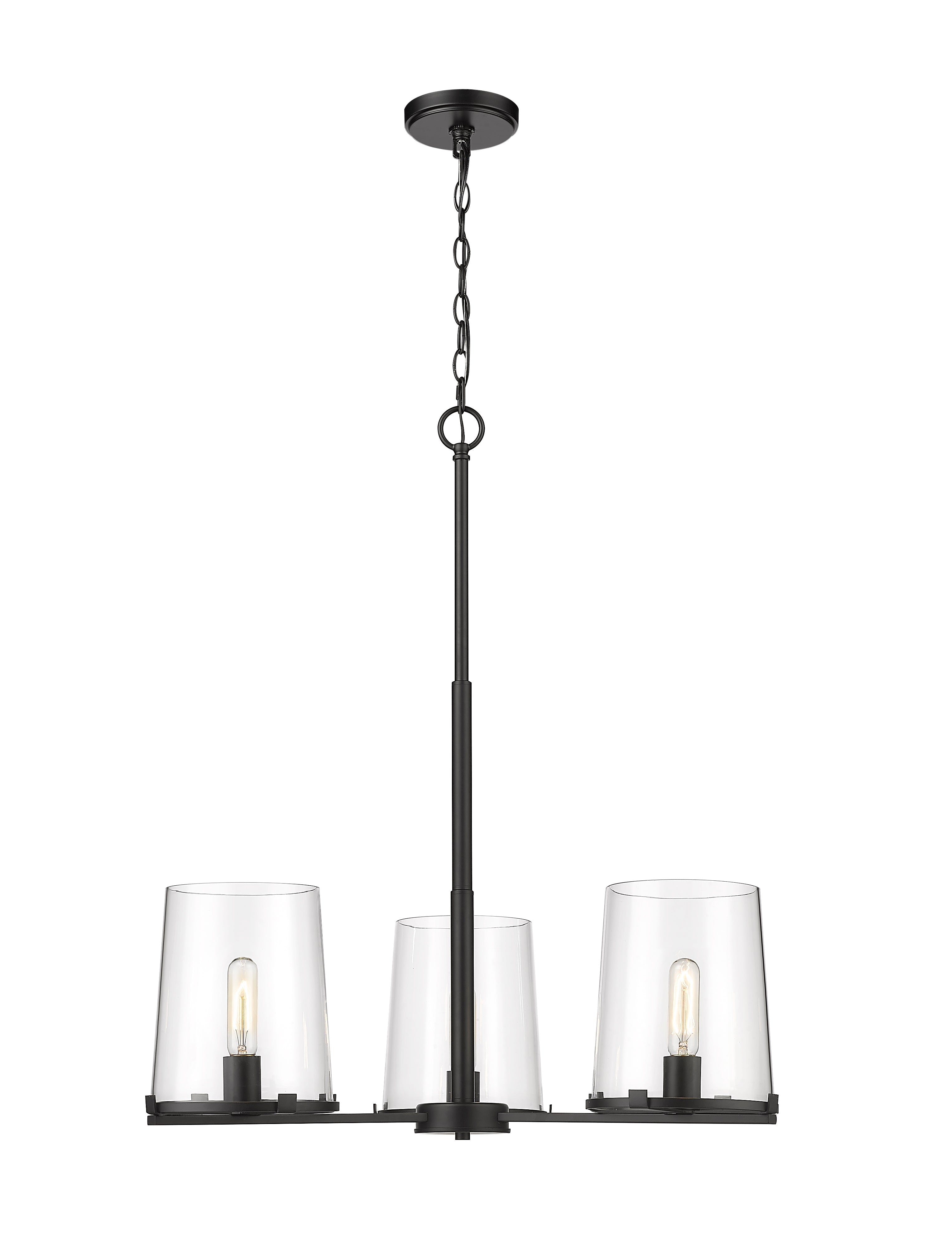 Callista 3 Light Chandelier Matte Black