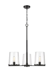 Callista 3 Light Chandelier Matte Black