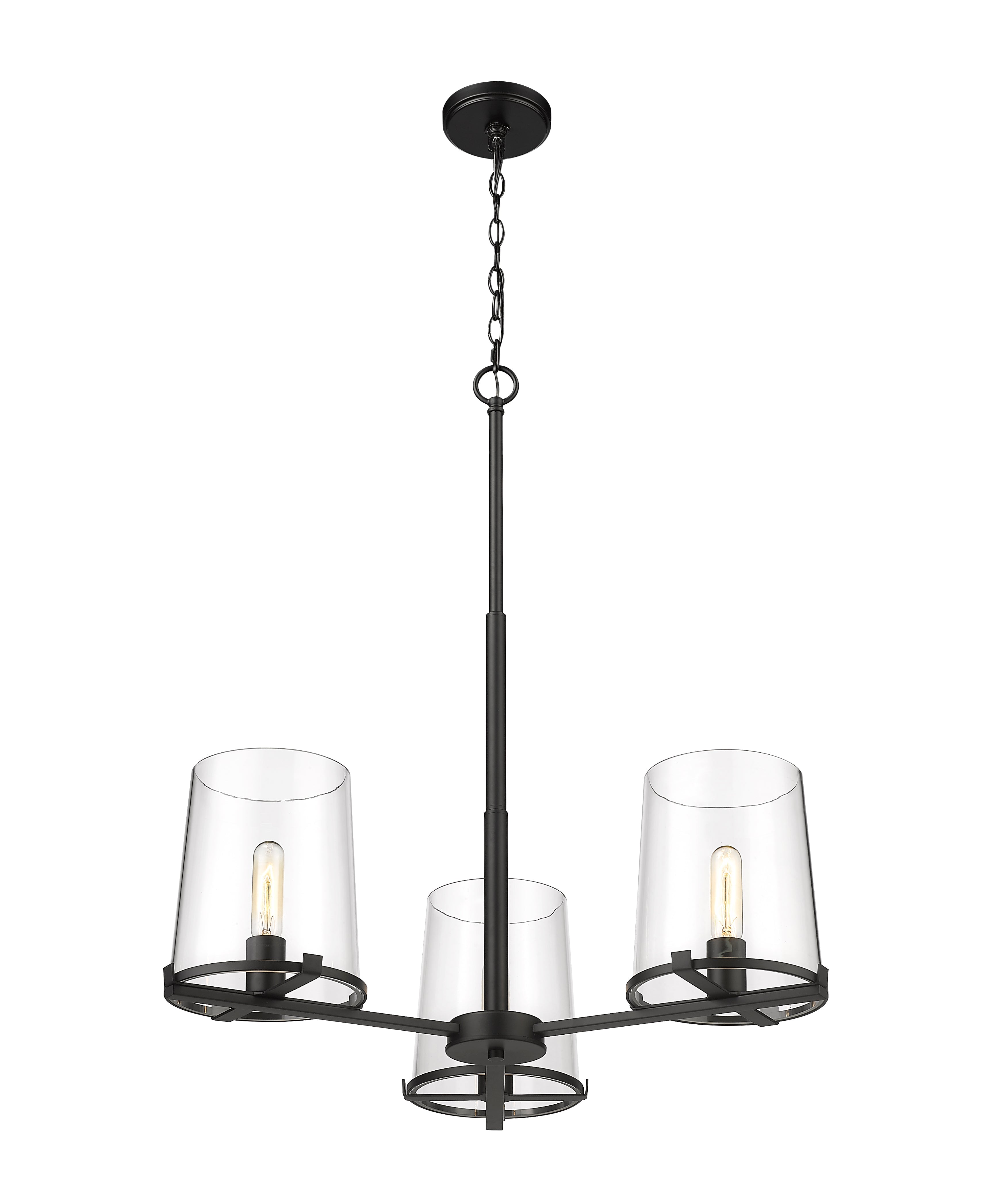 Callista 3 Light Chandelier Matte Black