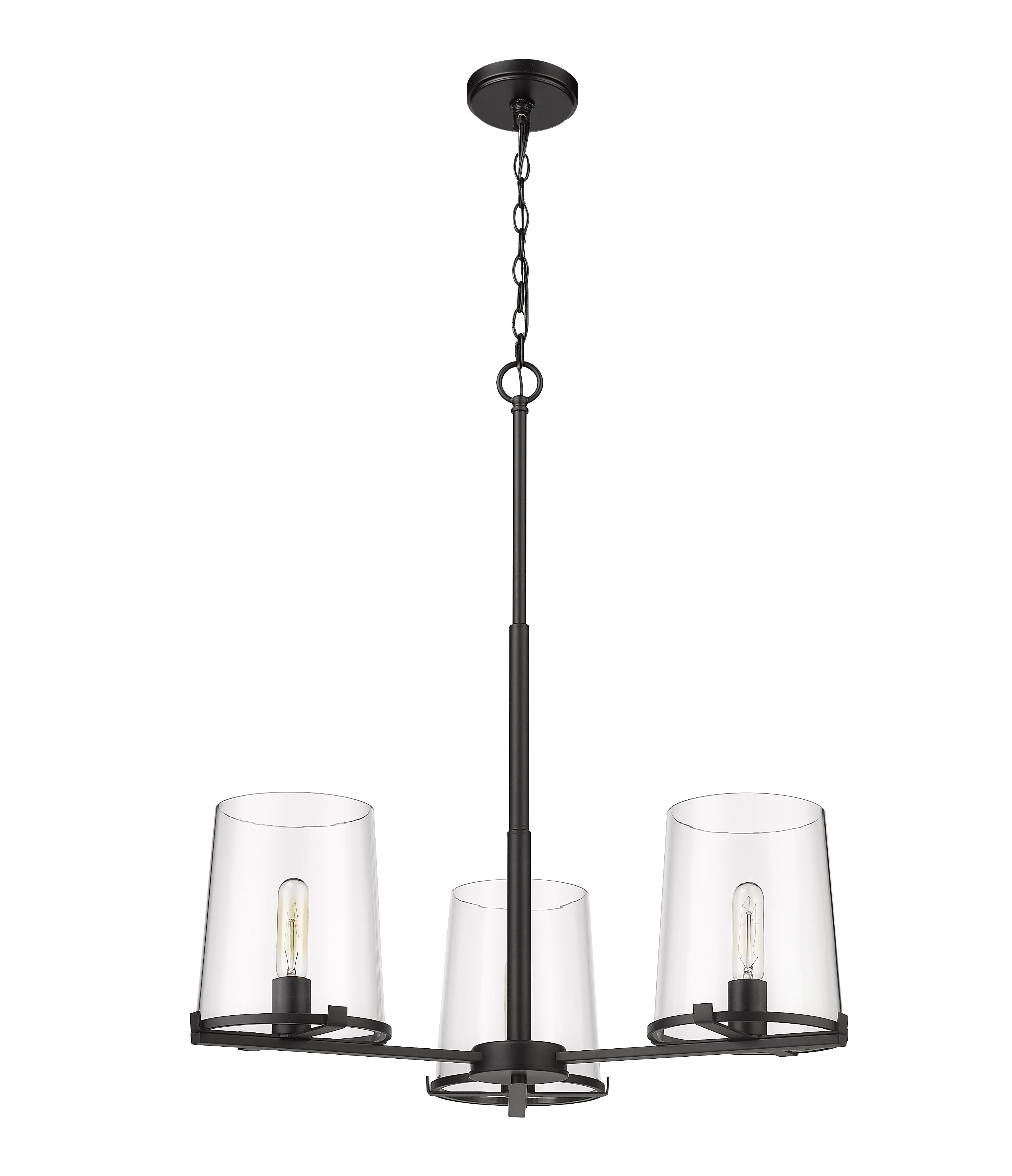 Callista 3 Light Chandelier Matte Black