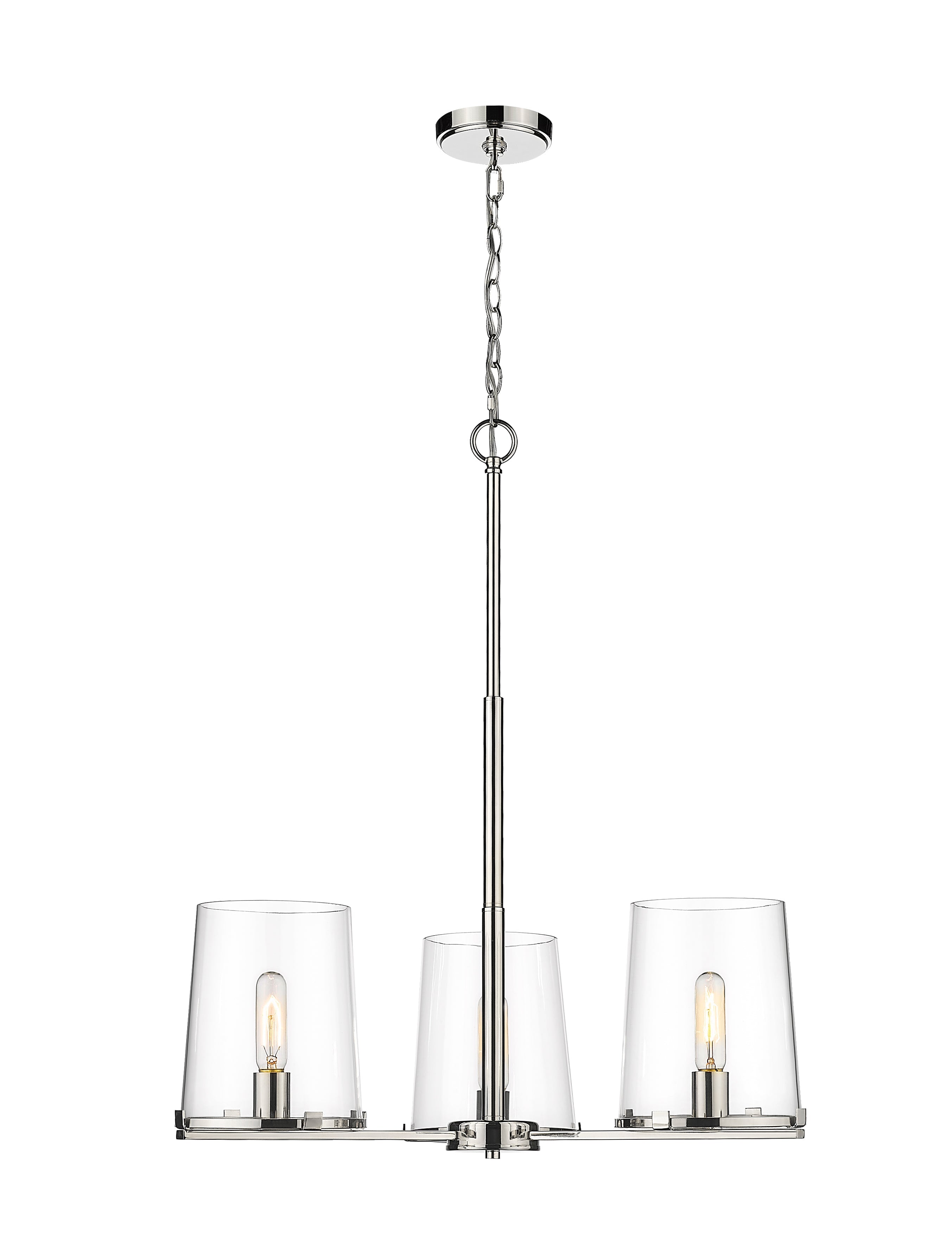 Callista 3 Light Chandelier Polished Nickel