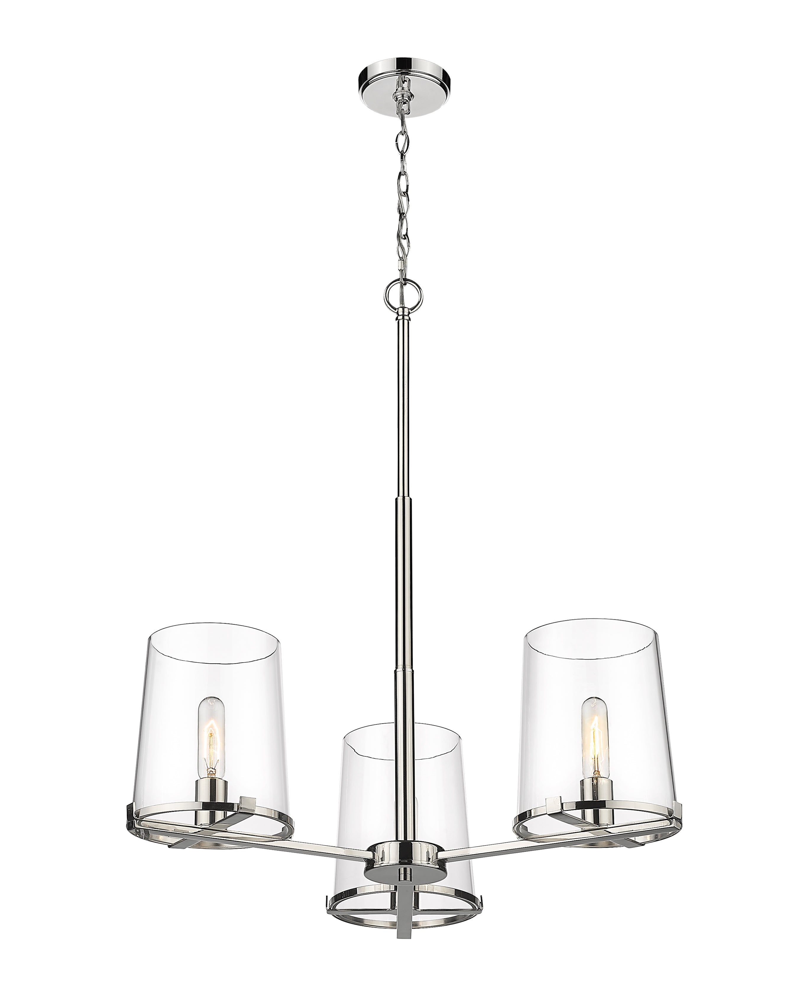 Callista 3 Light Chandelier Polished Nickel