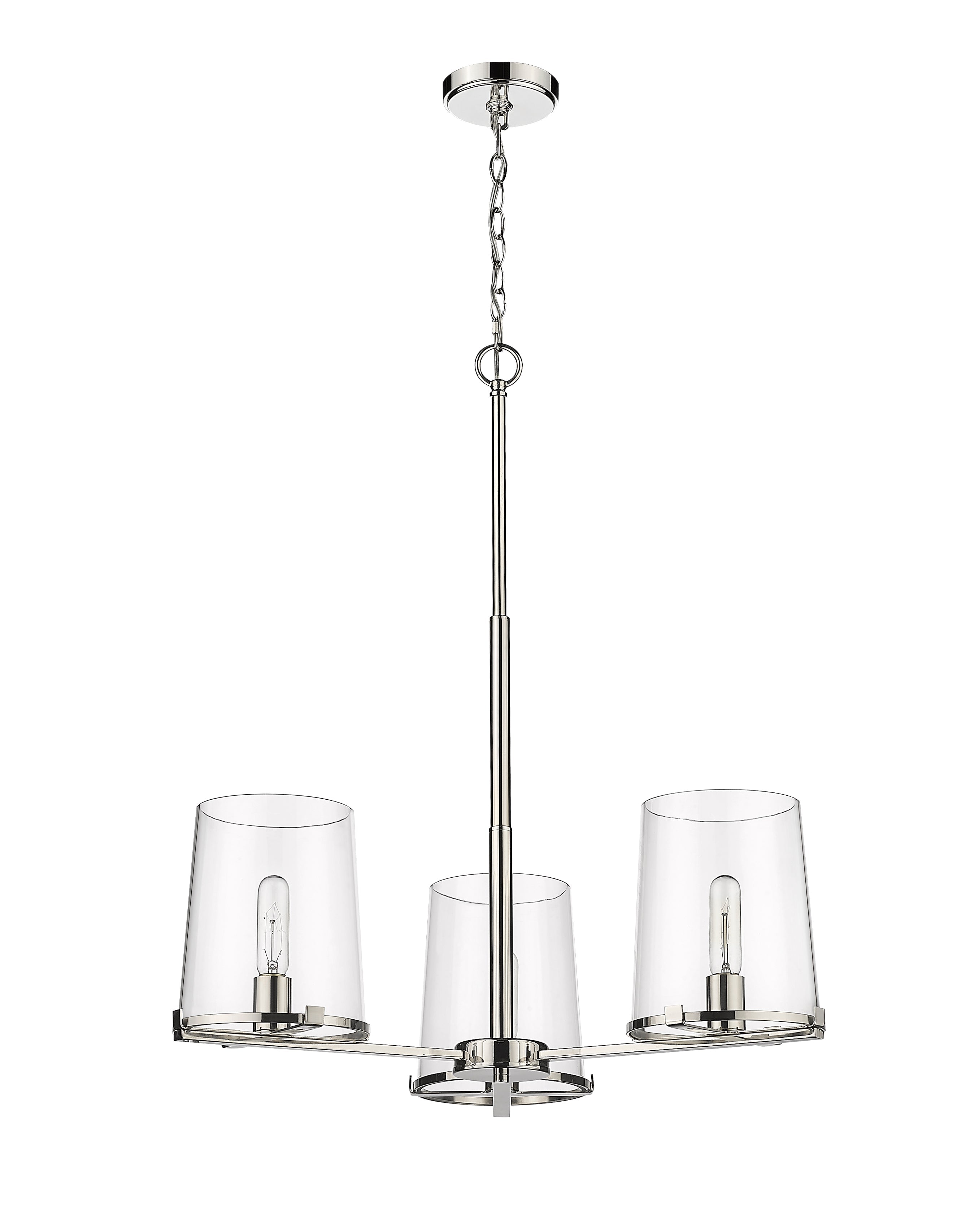 Callista 3 Light Chandelier Polished Nickel