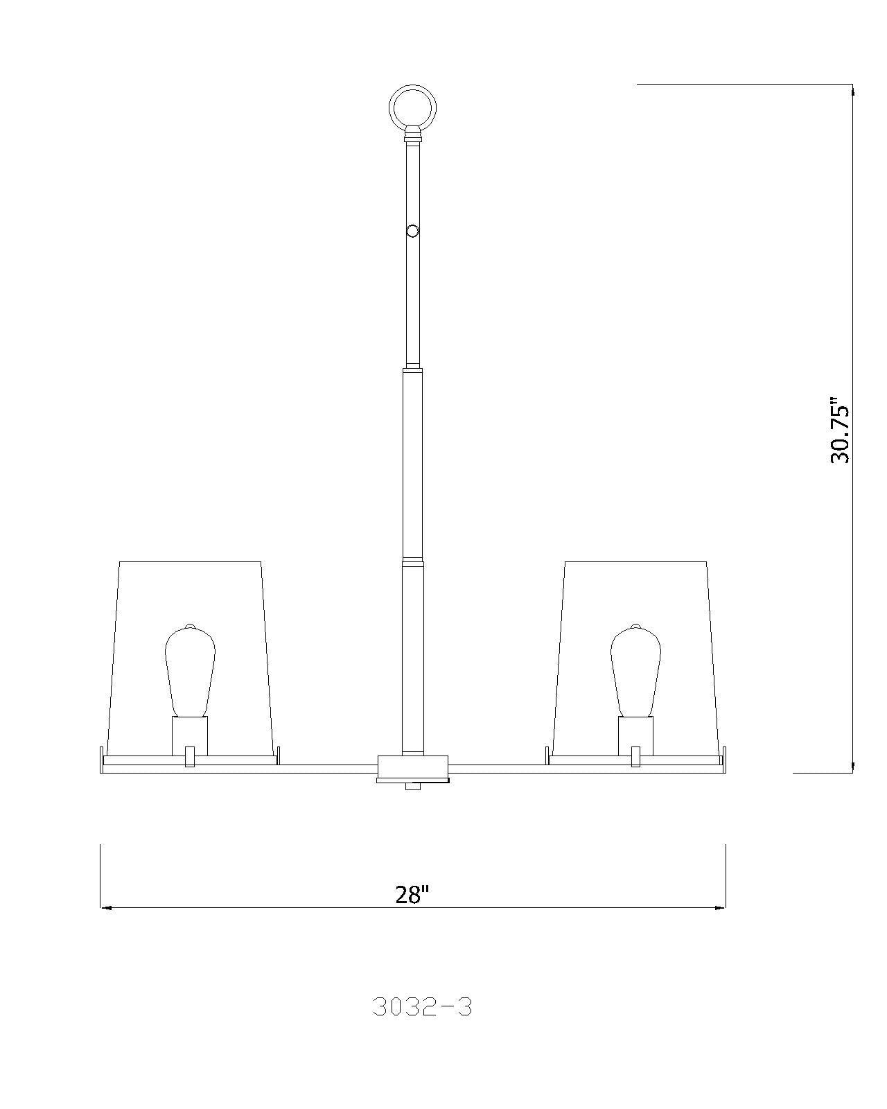 Callista 3 Light Chandelier Rubbed Brass