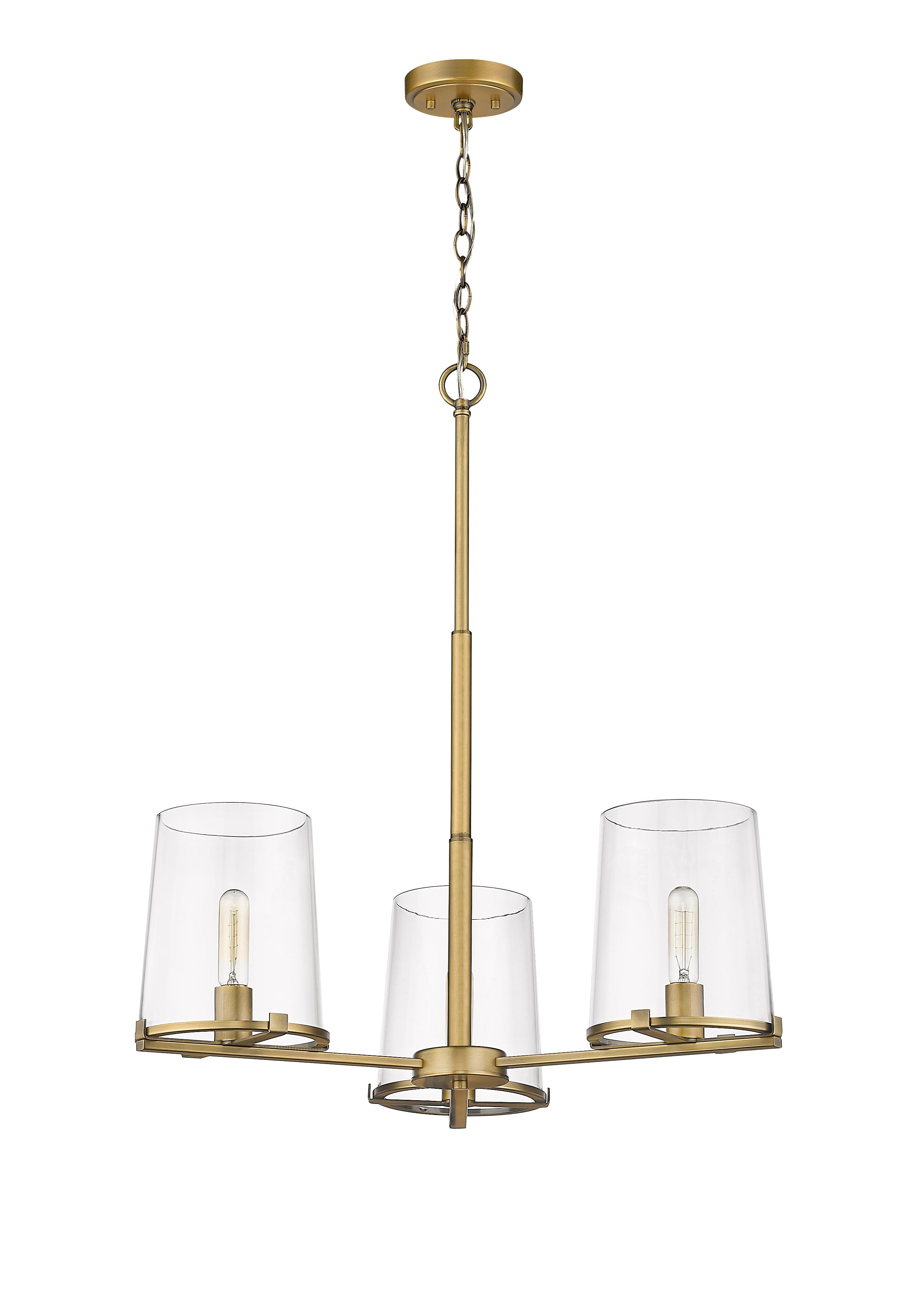 Callista 3 Light Chandelier Rubbed Brass
