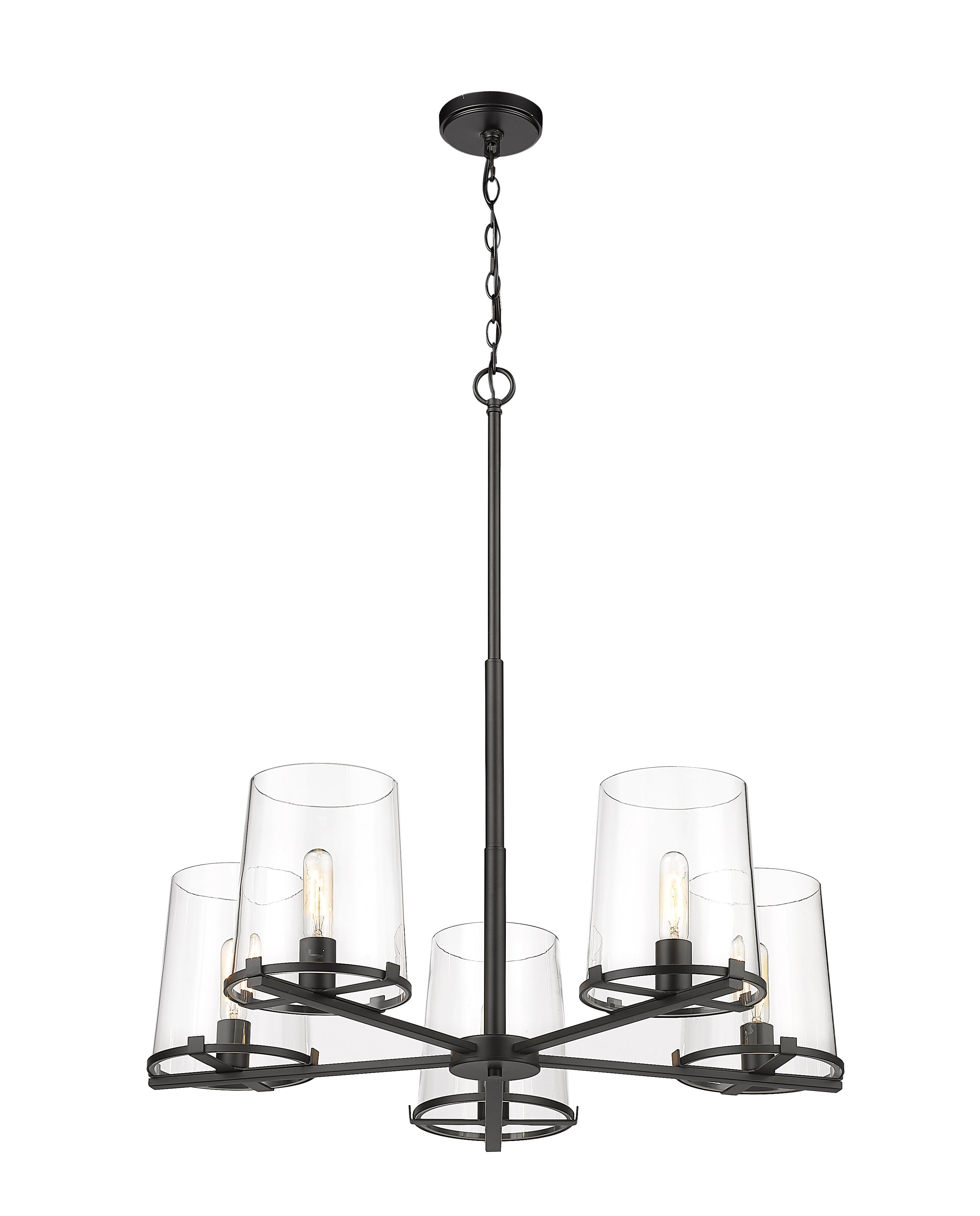 Callista 5 Light Chandelier Matte Black