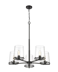 Callista 5 Light Chandelier Matte Black