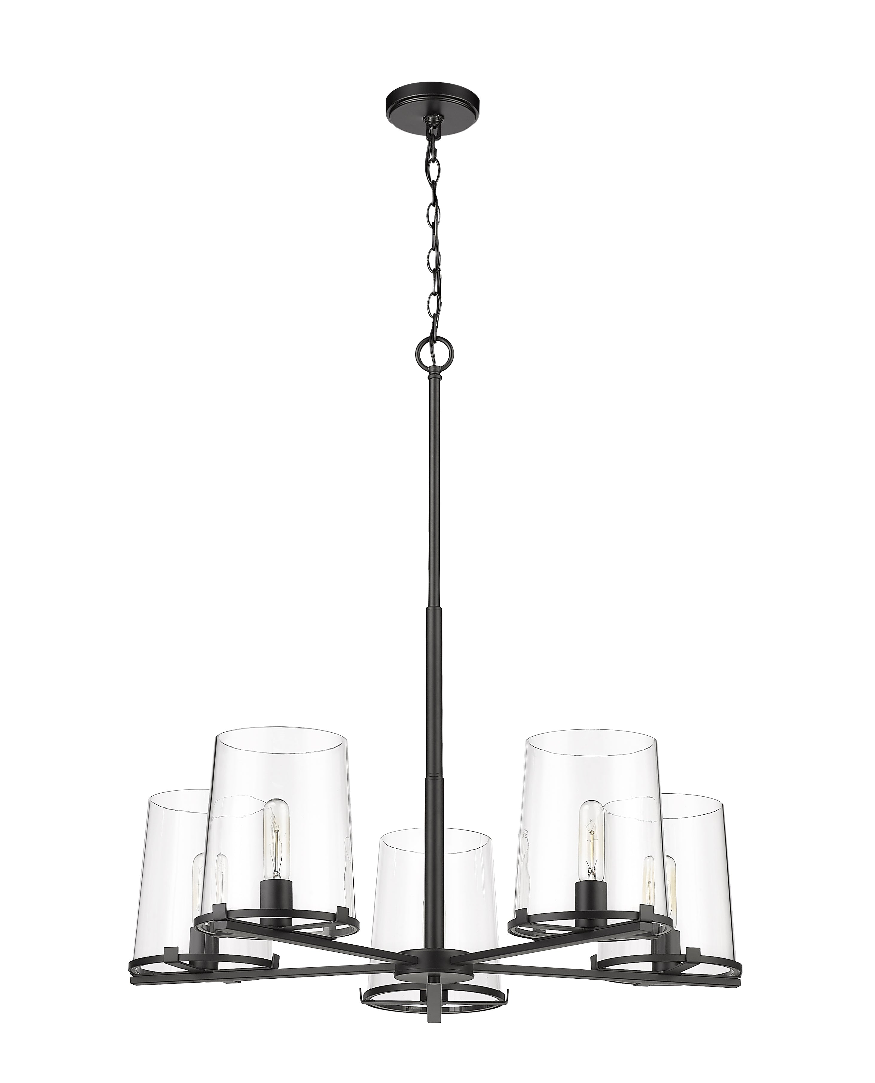 Callista 5 Light Chandelier Matte Black