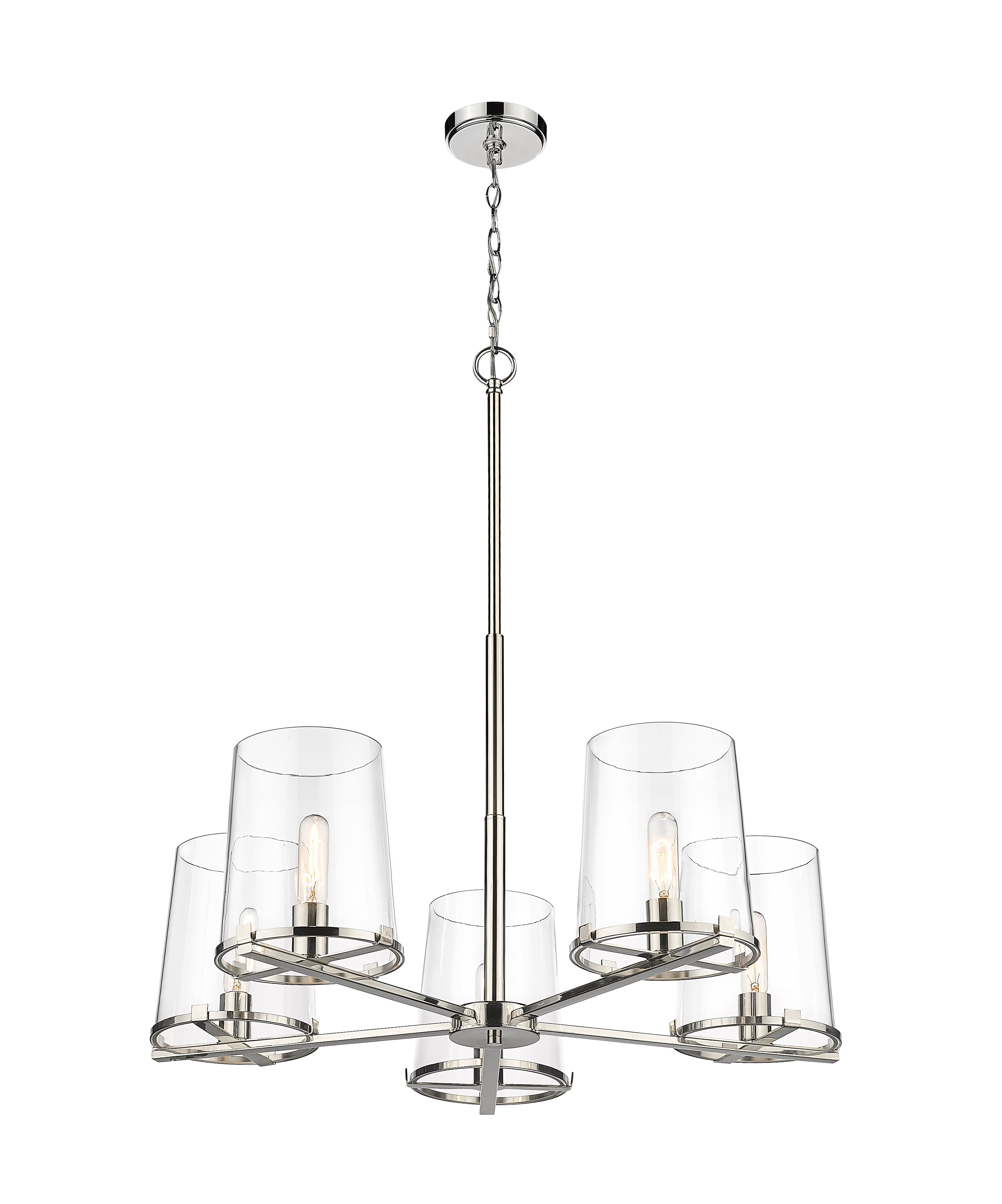 Callista 5 Light Chandelier Polished Nickel