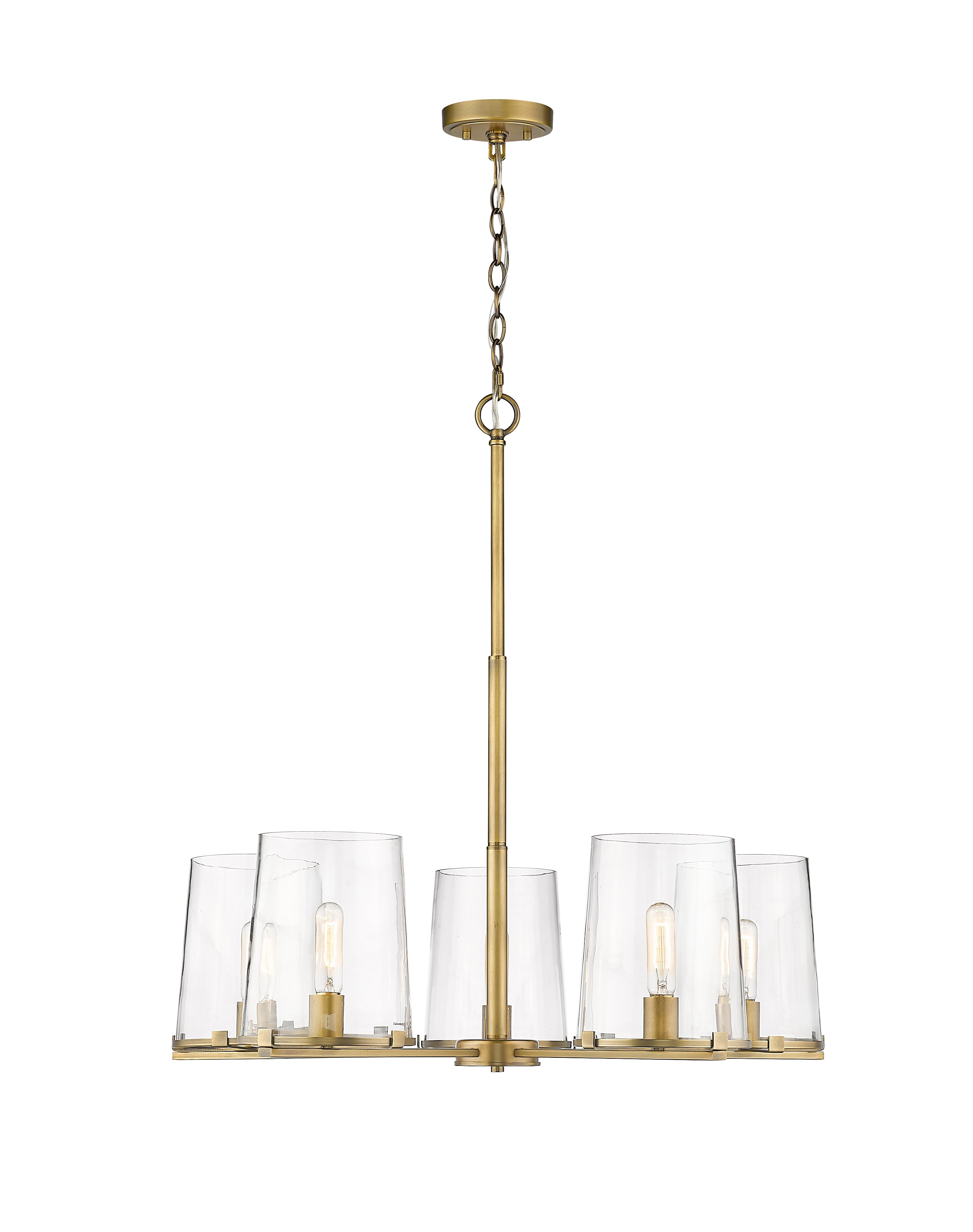 Callista 5 Light Chandelier Rubbed Brass