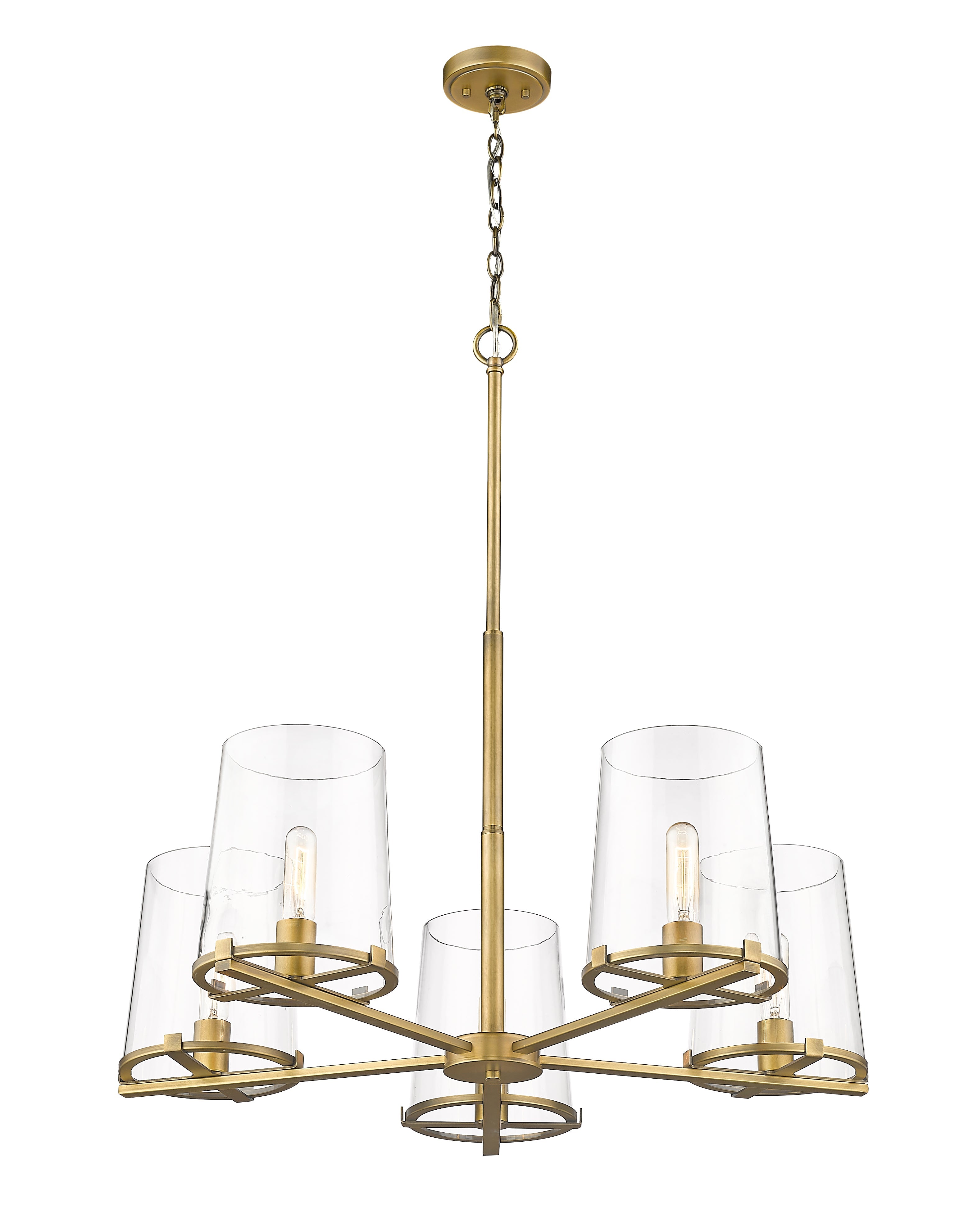 Callista 5 Light Chandelier Rubbed Brass