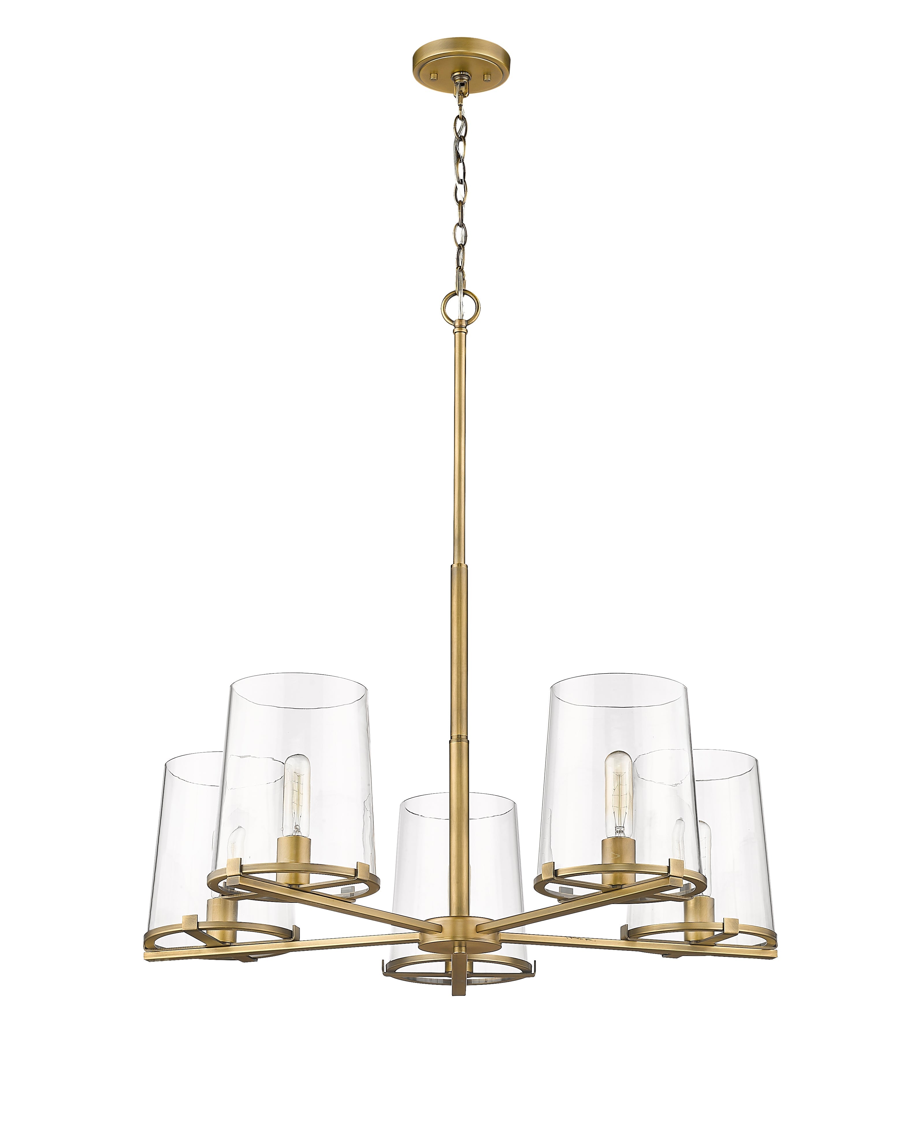 Callista 5 Light Chandelier Rubbed Brass