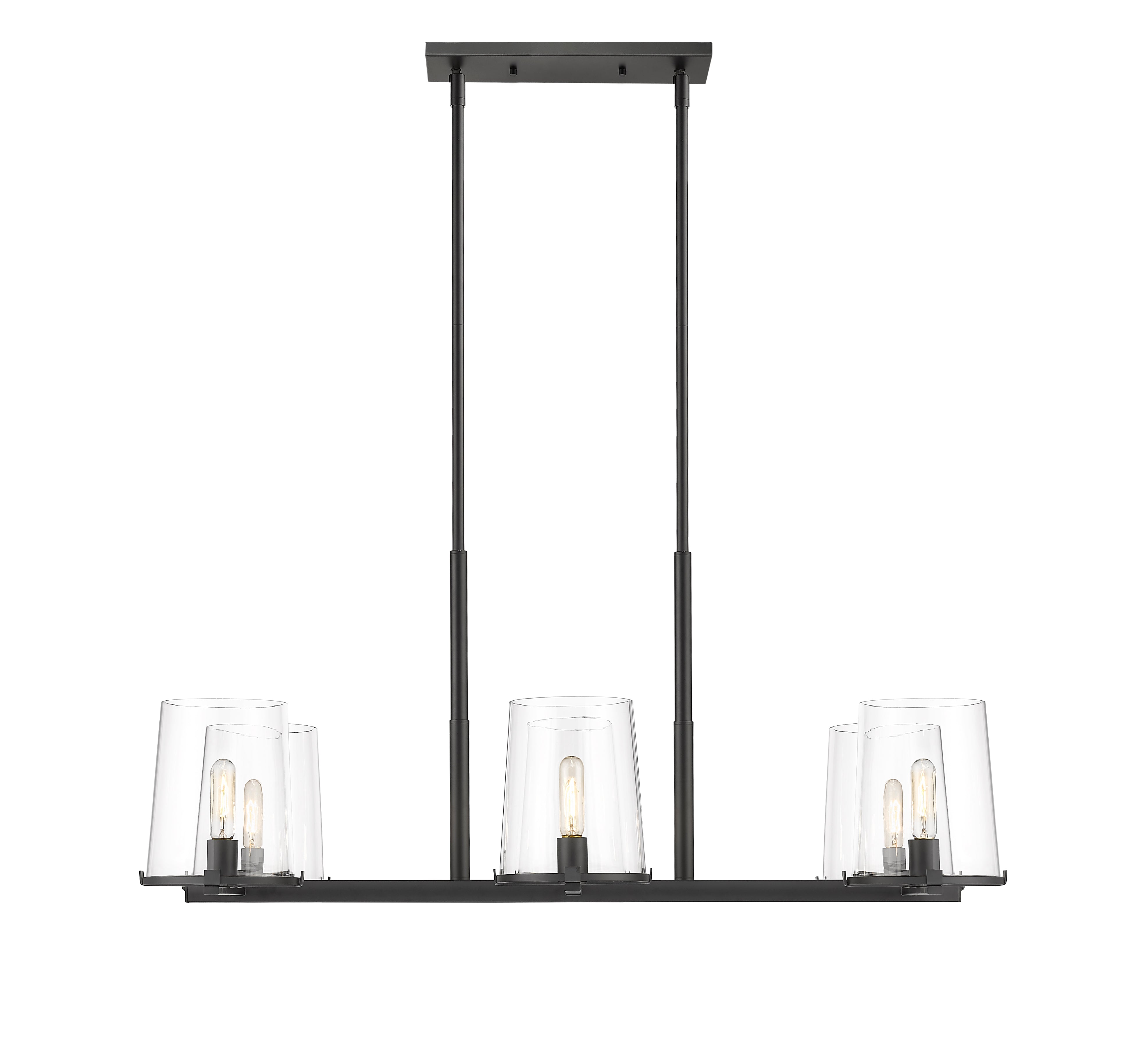 Callista 6 Light Linear Chandelier Matte Black