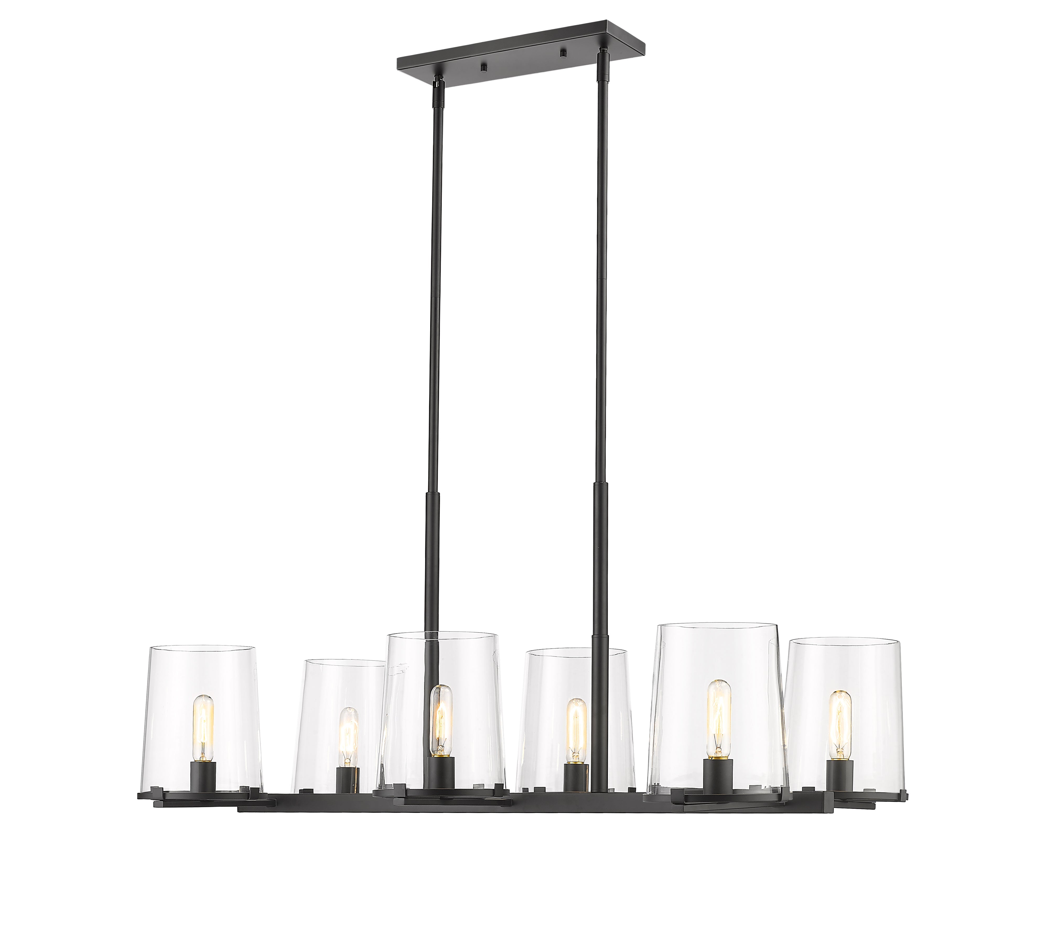 Callista 6 Light Linear Chandelier Matte Black