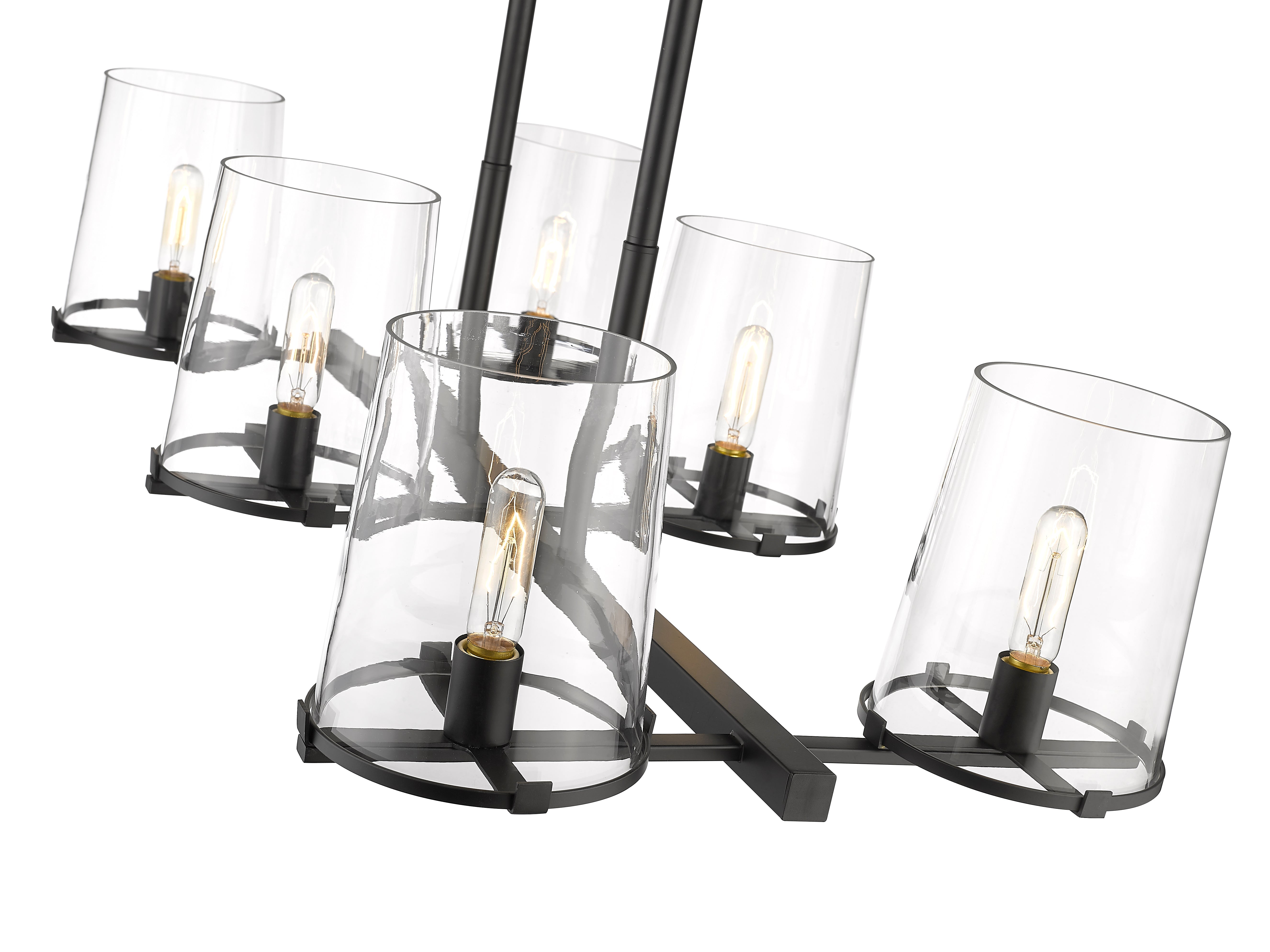 Callista 6 Light Linear Chandelier Matte Black