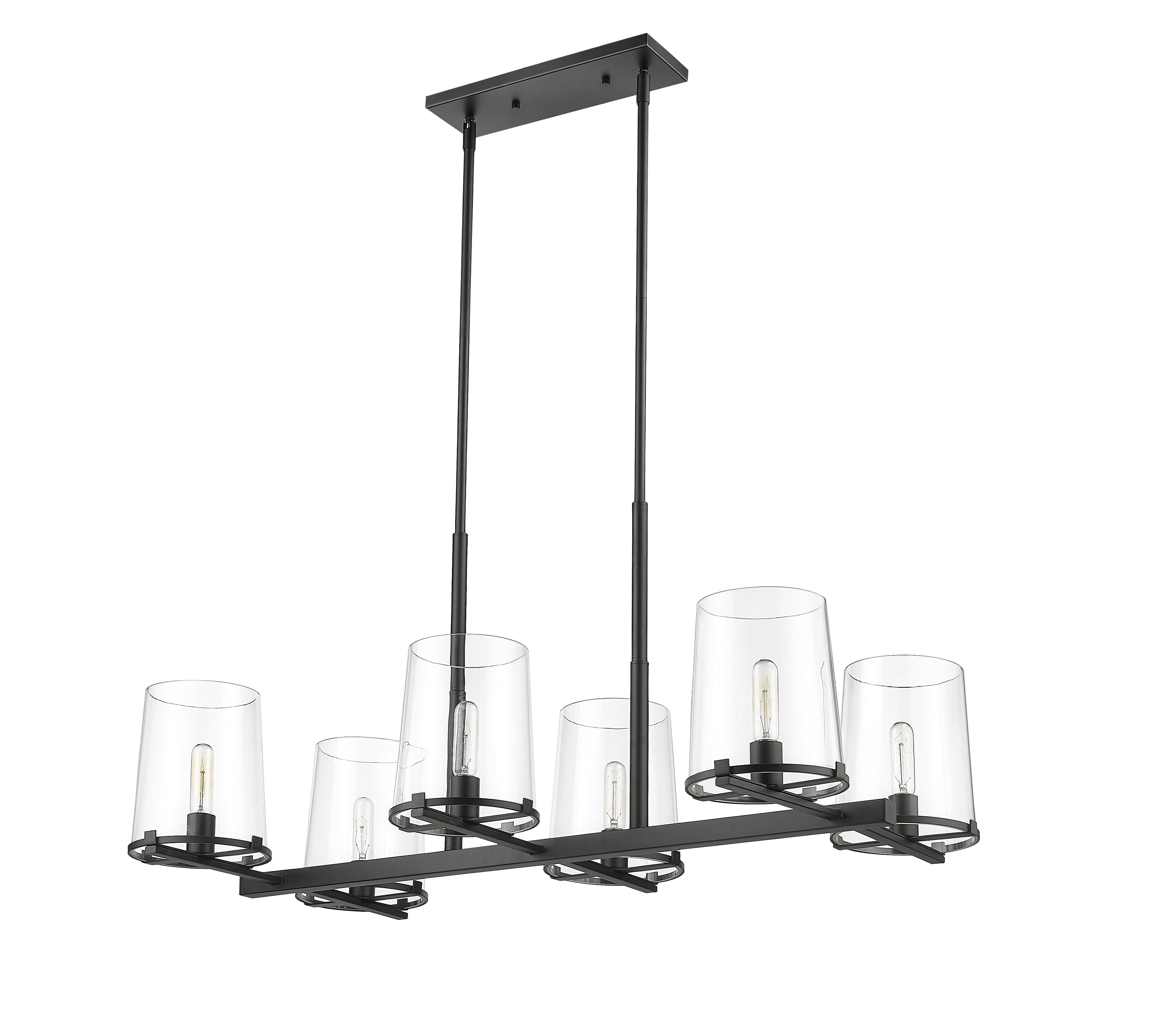 Callista 6 Light Linear Chandelier Matte Black