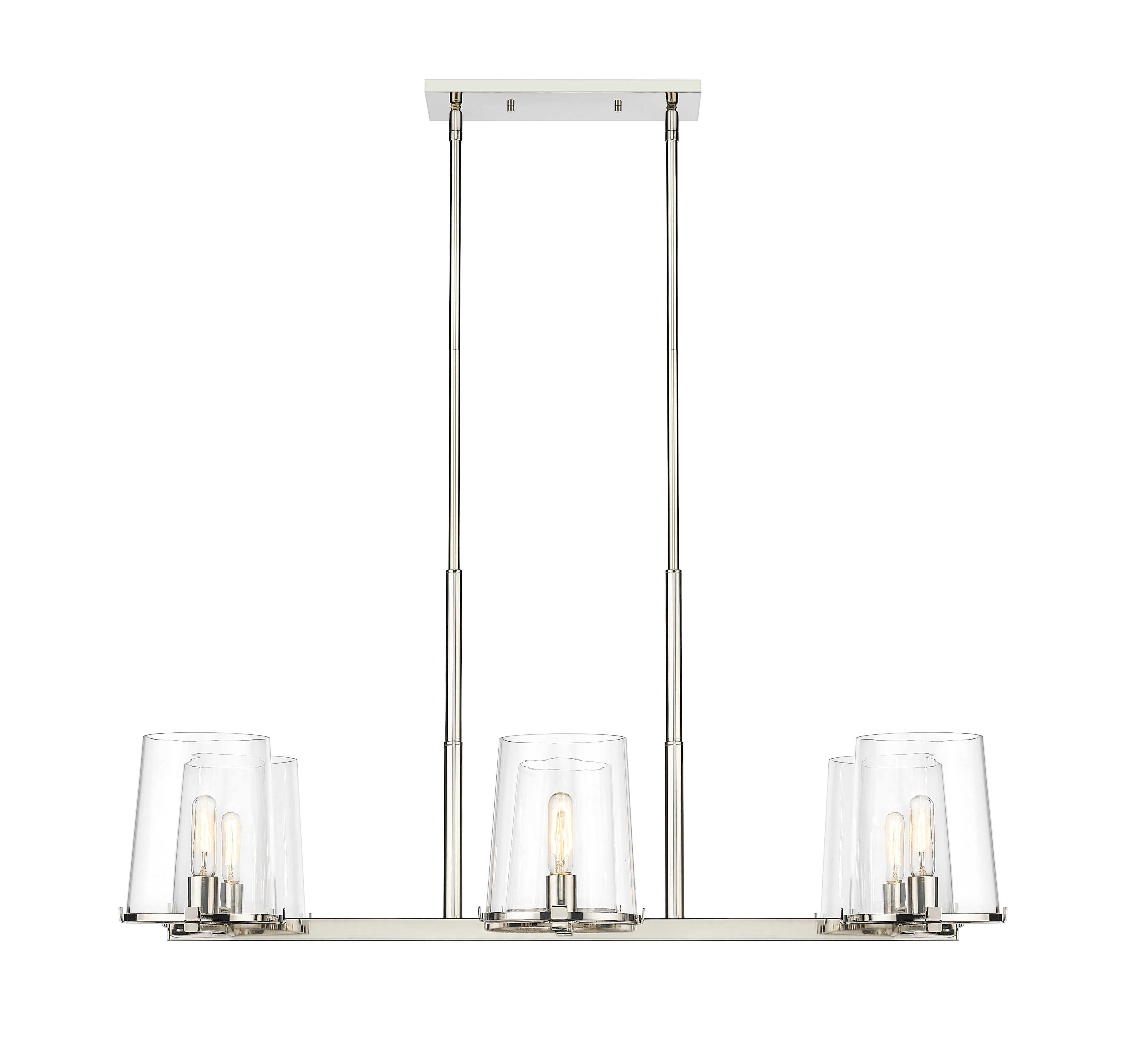 Callista 6 Light Linear Chandelier Polished Nickel
